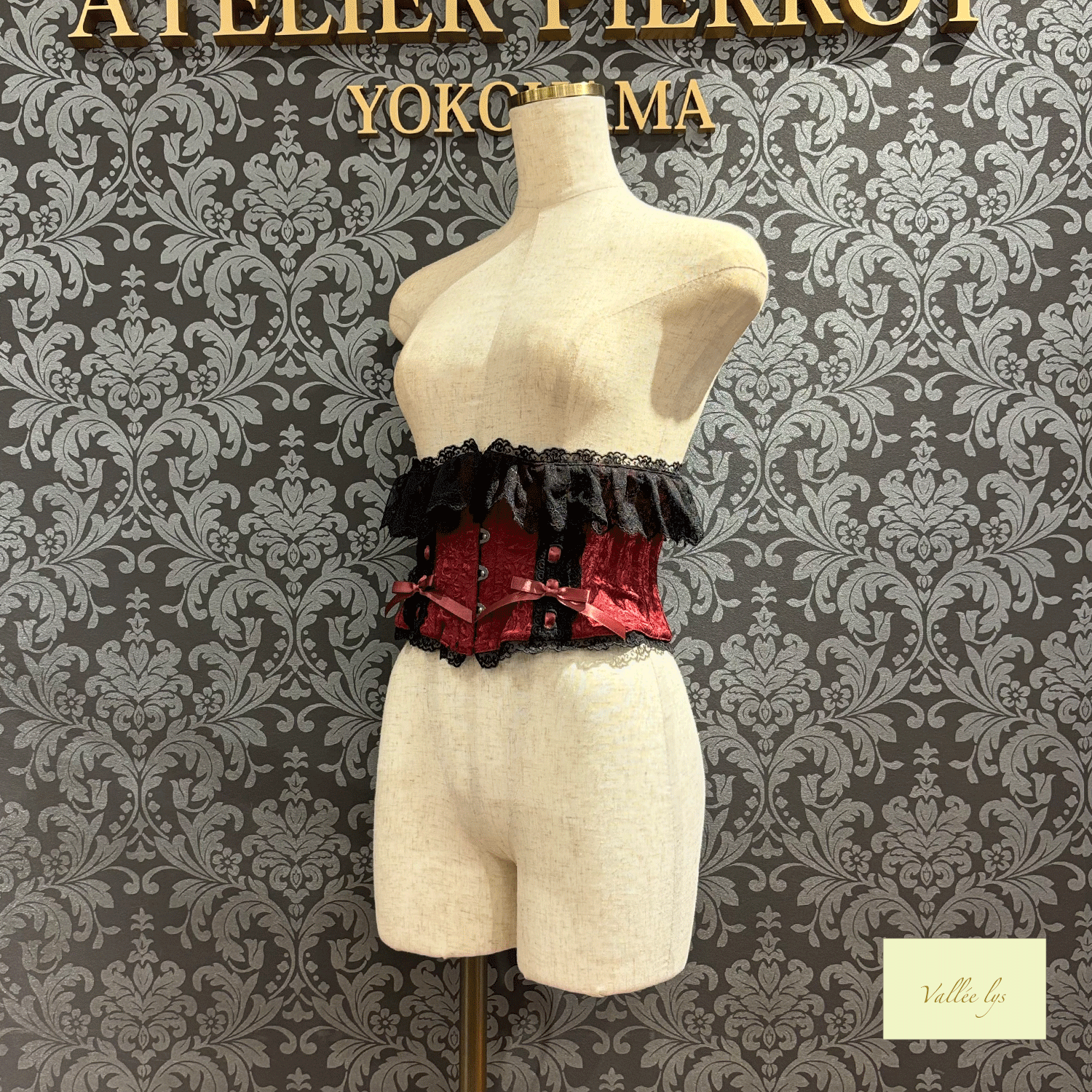 【Vallée lys】ヴァレリス Fleur de Brume Corset ホワイト/ピンク/ボルドー/ネイビー/ブラック