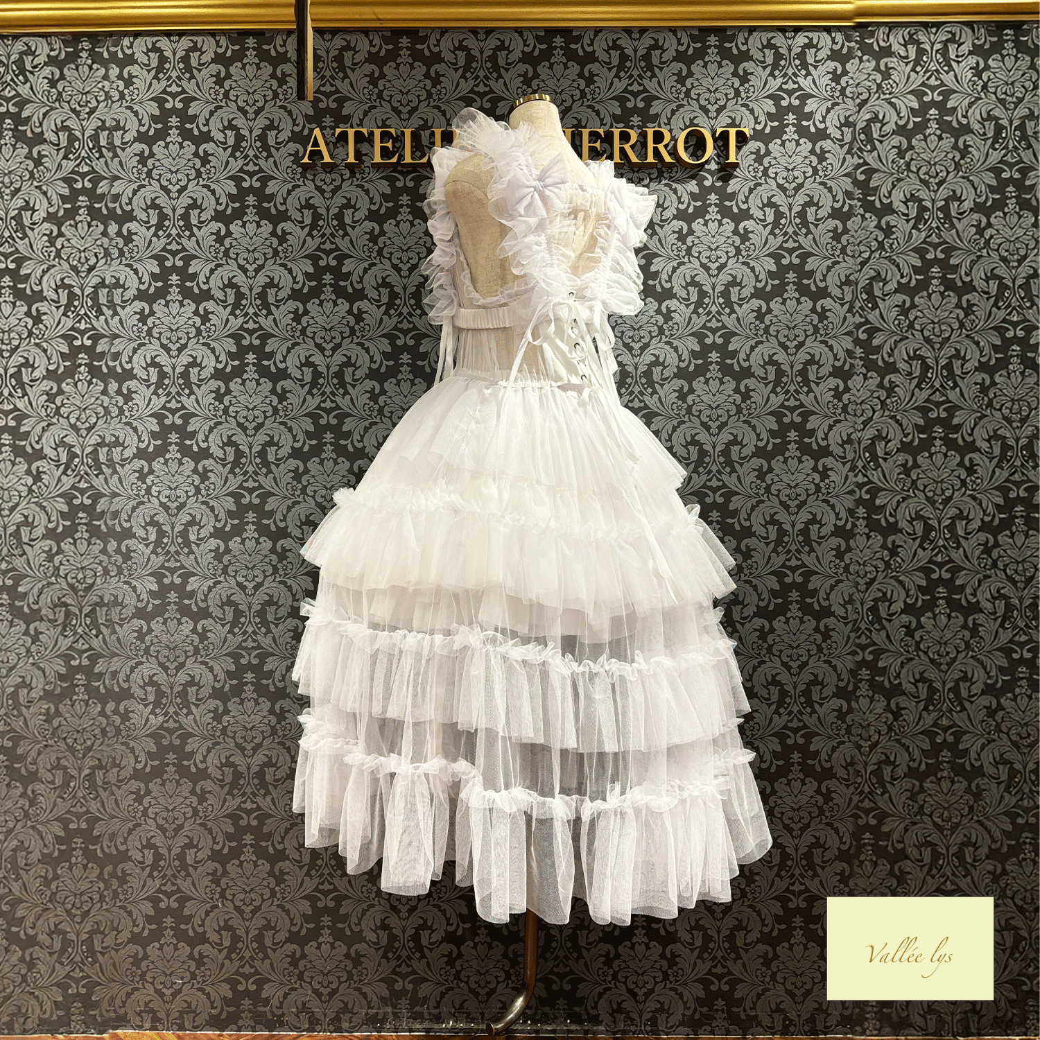 【Vallee lys】Vallee Nocturne Tulle Jumper Skirt白色/波尔多/紫色/黑色