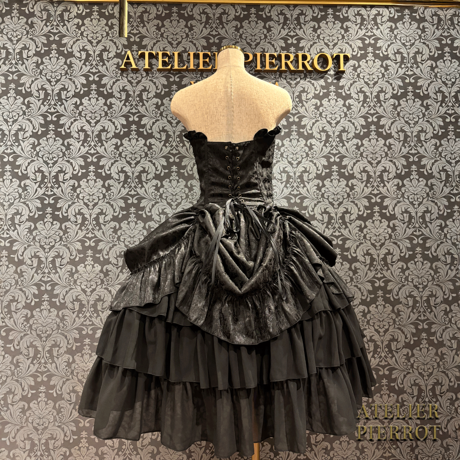 【ATELIER PIERROT】 Bustle Korsett Kleid Rose Jacquard