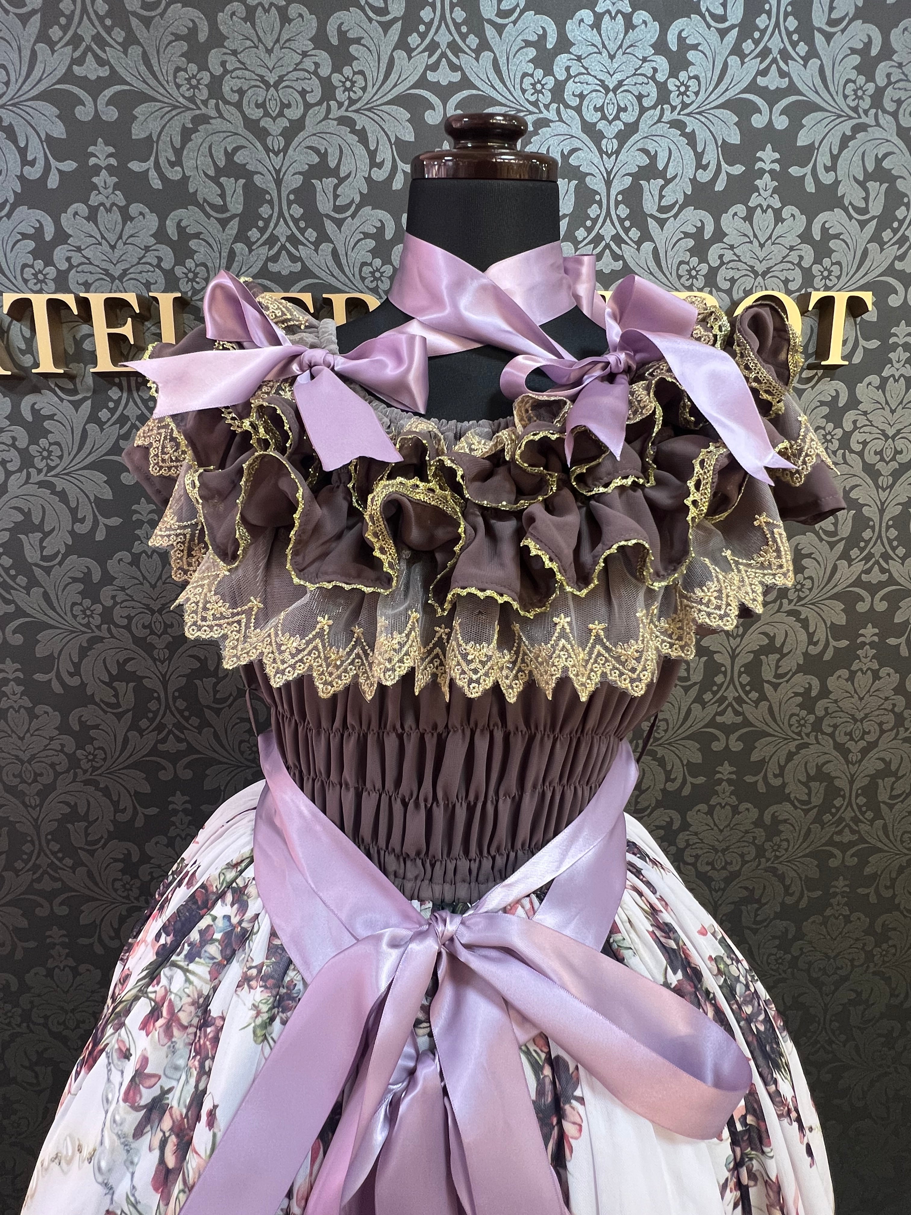 【Triple fortune】トリプルフォーチュン すみれ柄ワンピース