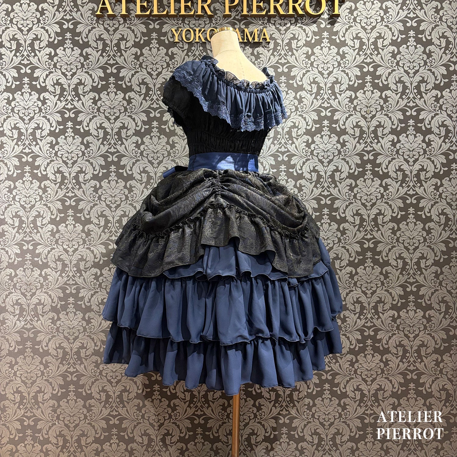 【ATELIER PIERROT】 Ruined Castle Dress 新色ホワイト/ボルドー/新色パープル/ネイビー/ホワイト×ブラック/ブラック