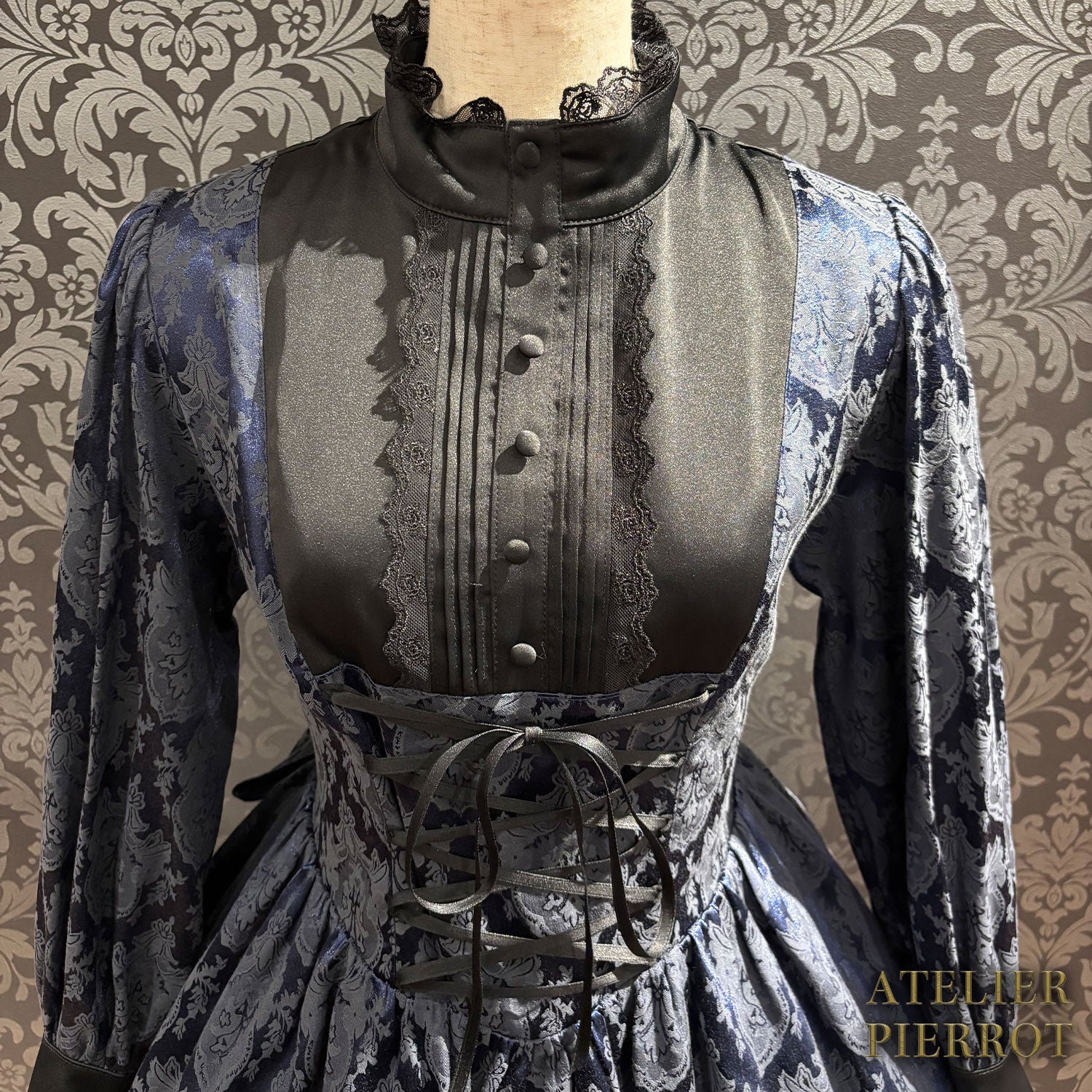 【ATELIER PIERROT】 Victorian Reverie Dress ホワイト/ボルドー/ネイビー/ブラック