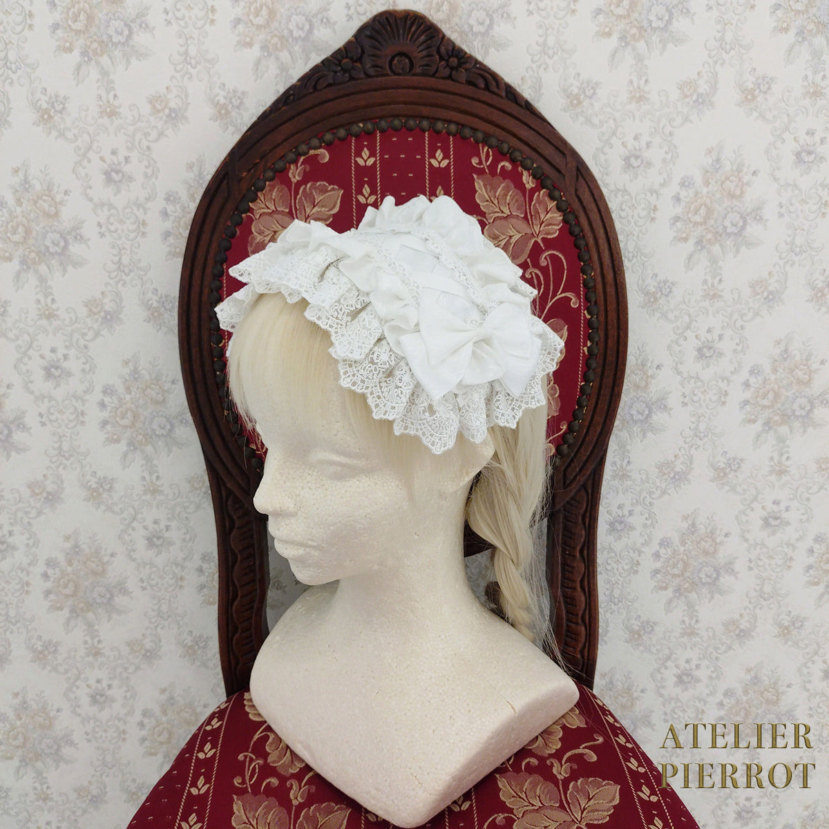 【ATELIER PIERROT】 Royal Nocturne Headdress ホワイト/ピンク/ワイン/グリーン/ネイビー/ブラック