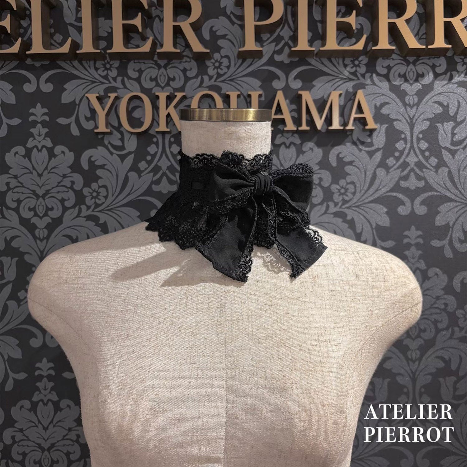 【ATELIER PIERROT【Laced Grace Choker】白/波尔多/紫/绿/海蓝色/黑
