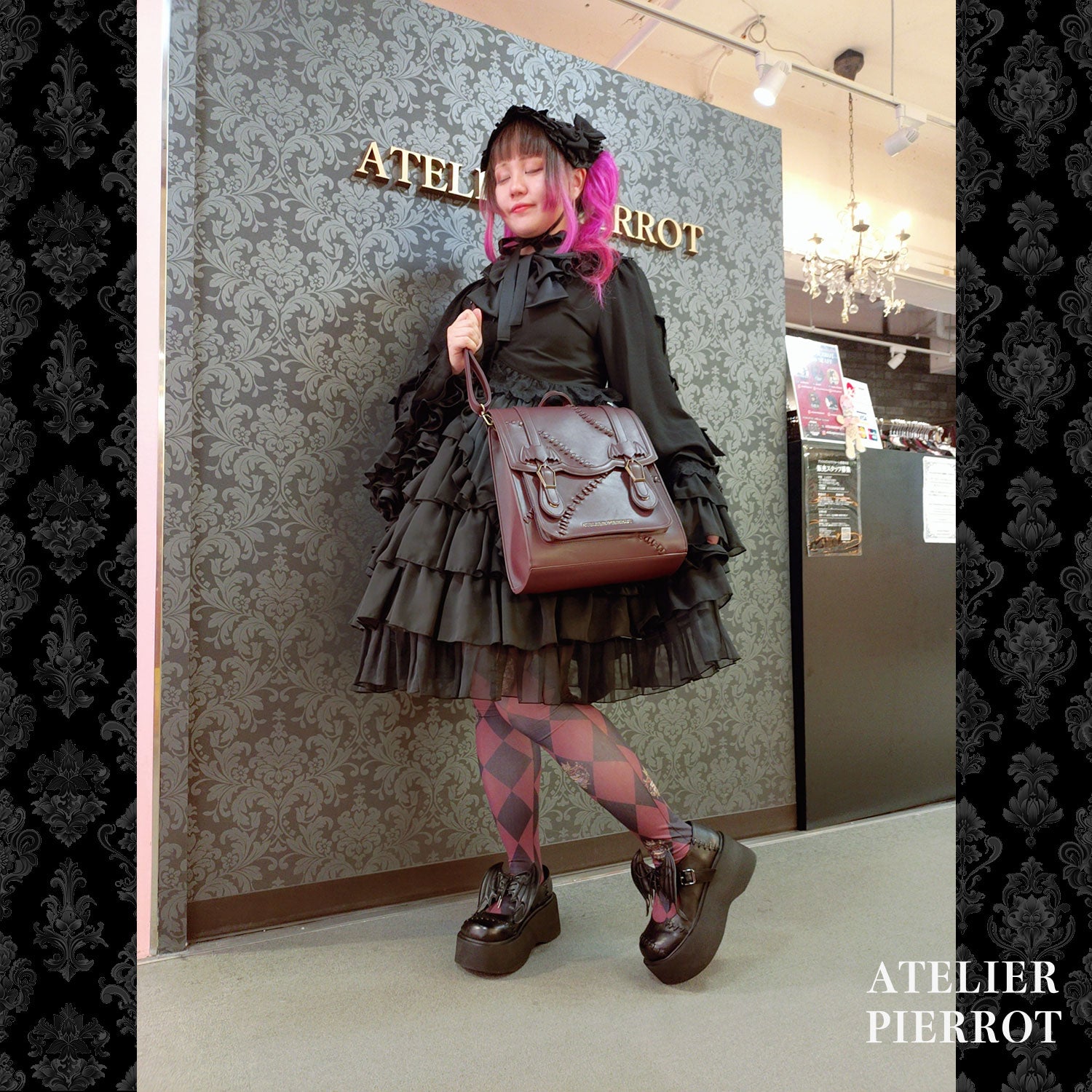 【ATELIER PIERROT】“夜間墳墓”蝙蝠翼梅德鞋金/黑色S/M/L/XL