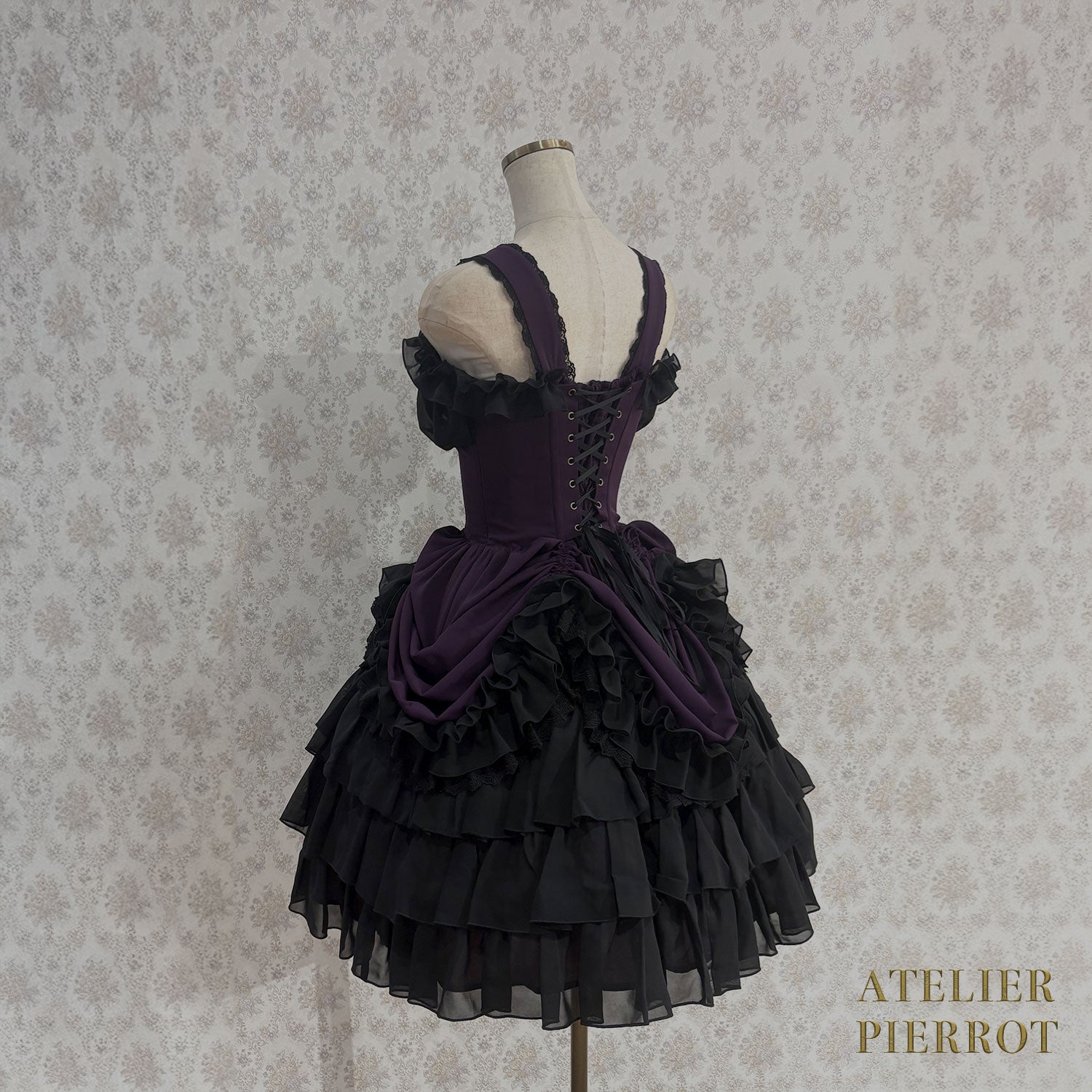 【ATELIER PIERROT】 Eternal Waltz Jumper Skirt ホワイト/ボルドー/パープル/ネイビー/ブラック×ホワイト/ブラック