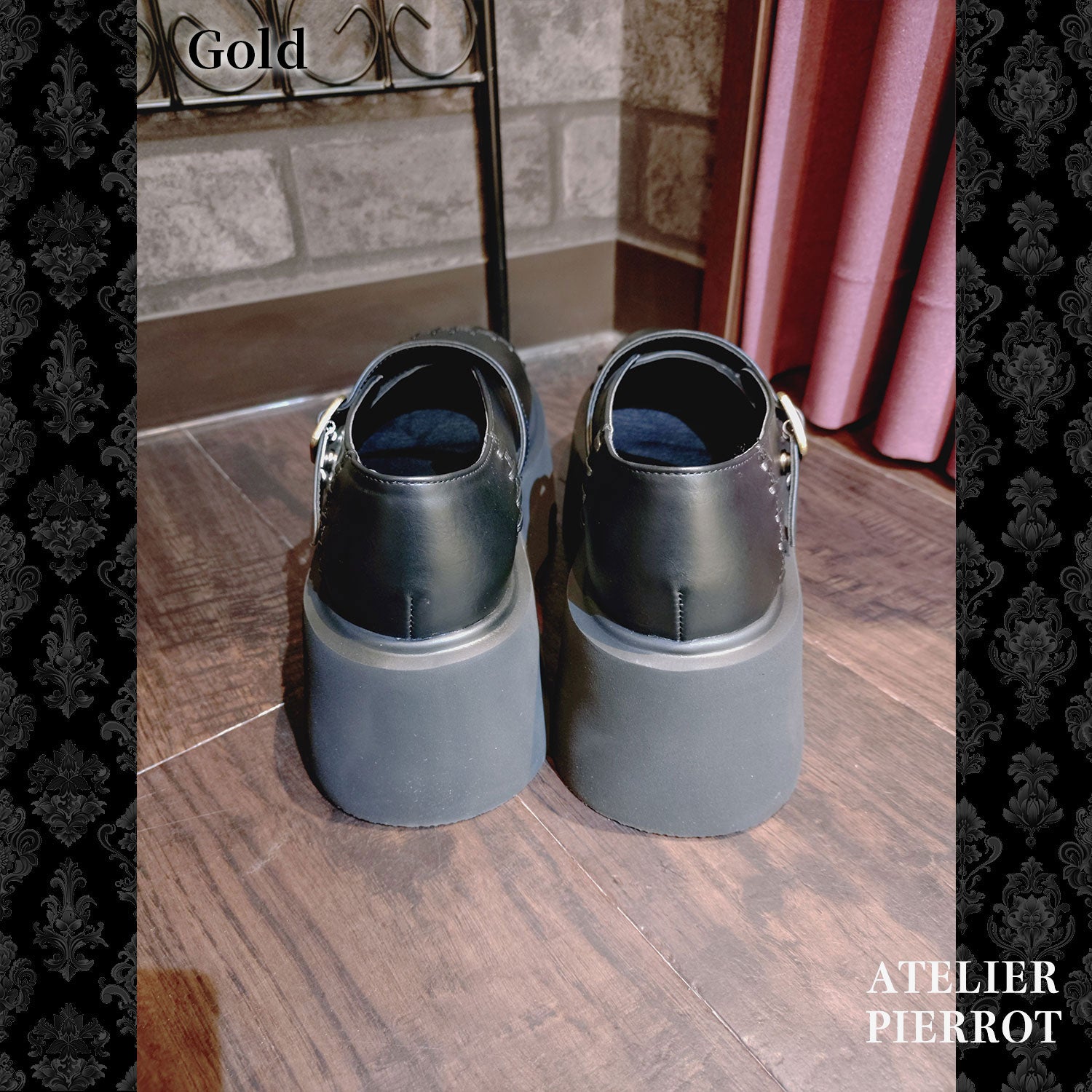 【ATELIER PIERROT】“夜間墳墓”蝙蝠翼梅德鞋金/黑色S/M/L/XL