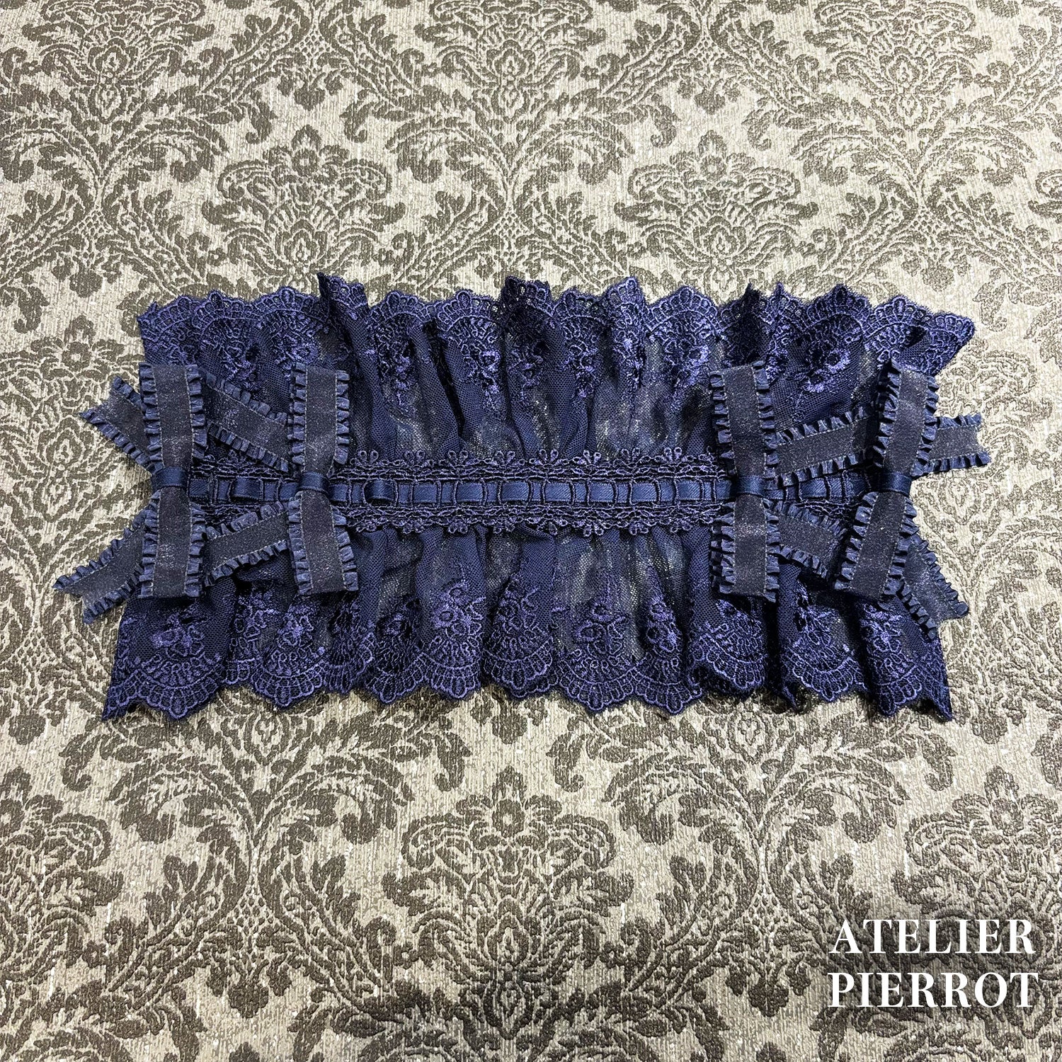 【ATELIER PIERROT】 Mystic Ribbon Lattice HeadDress アイボリー/ ボルドー/ネイビー/ブラック