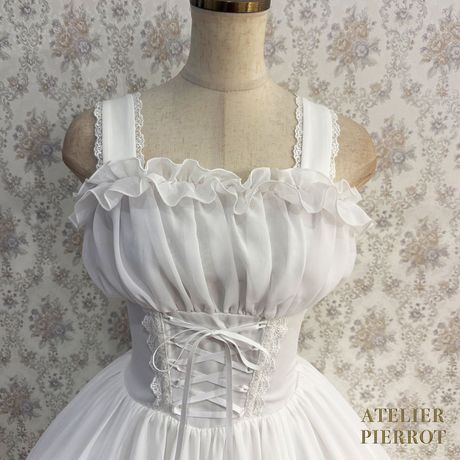 【ATELIER PIERROT】 Eternal Waltz Jumper Skirt ホワイト/ボルドー/パープル/ネイビー/ブラック×ホワイト/ブラック