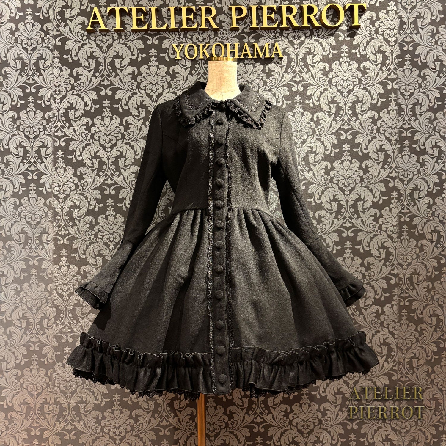【ATELIER PIERROT】 Fleur d'Hiver Coat White/Bordeaux/Navy/Black★Released from late October to early November★