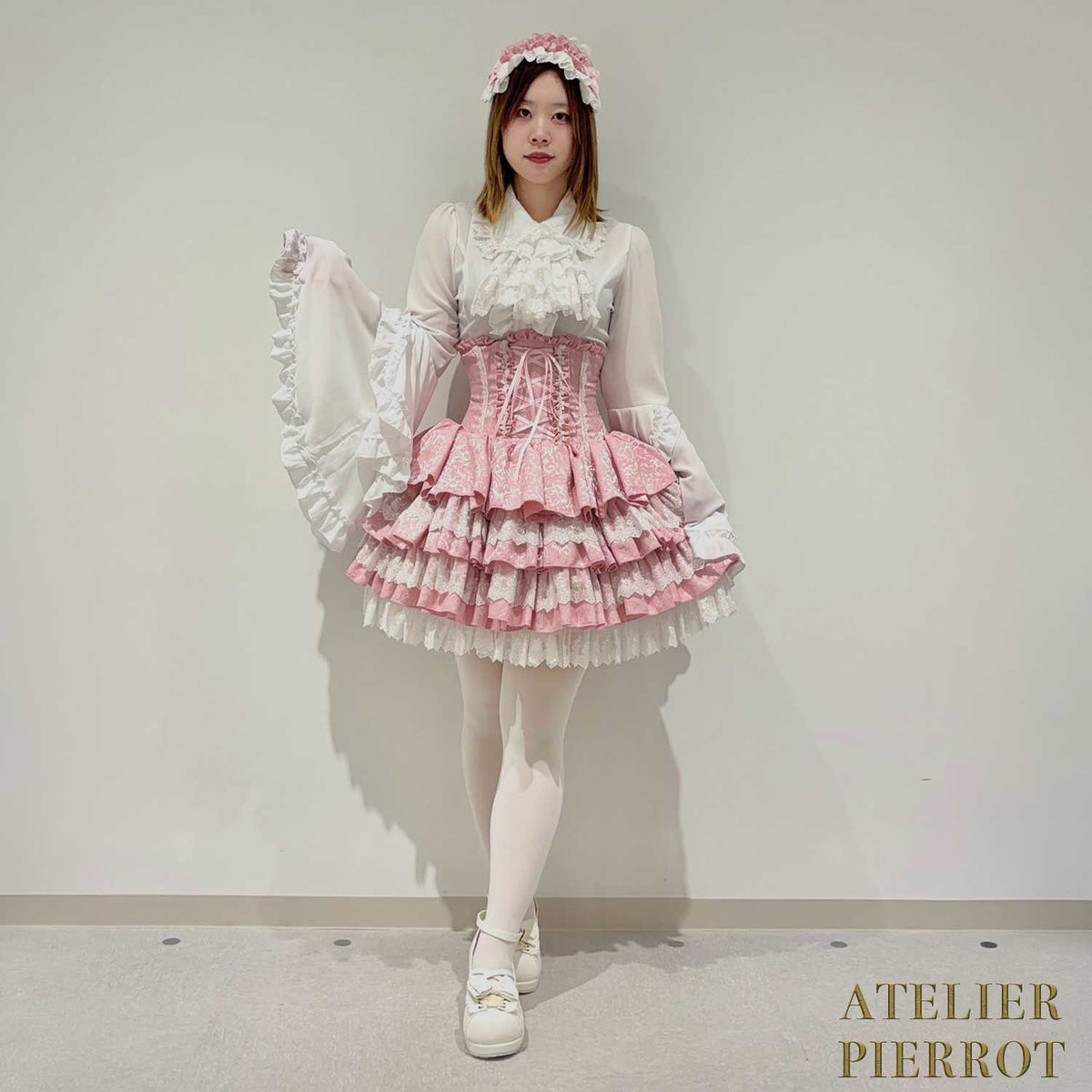 【ATELIER PIERROT】 Royal Nocturne Mini Corset Skirt ホワイト/ピンク/ワイン/グリーン/ネイビー/ブラック