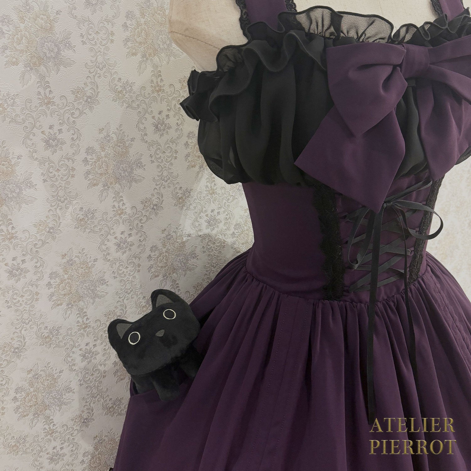 【ATELIER PIERROT】 Eternal Waltz Jumper Skirt ホワイト/ボルドー/パープル/ネイビー/ブラック×ホワイト/ブラック