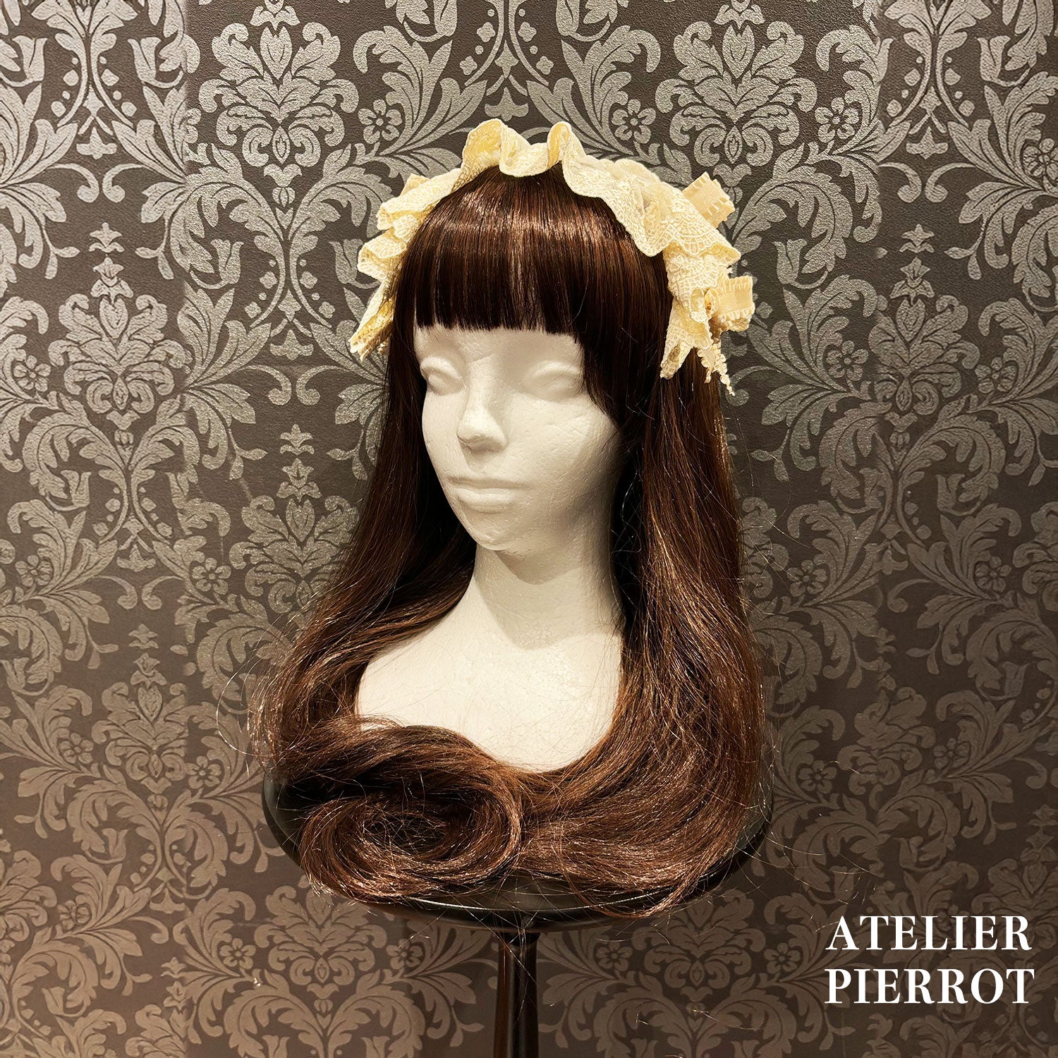 【ATELIER PIERROT】 Mystic Ribbon Lattice HeadDress アイボリー/ ボルドー/ネイビー/ブラック