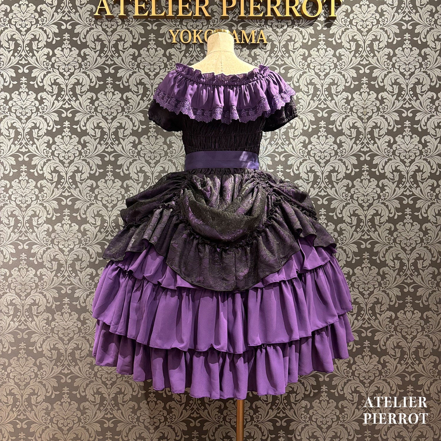 【ATELIER PIERROT】 Ruined Castle Dress 新色ホワイト/ボルドー/新色パープル/ネイビー/ホワイト×ブラック/ブラック