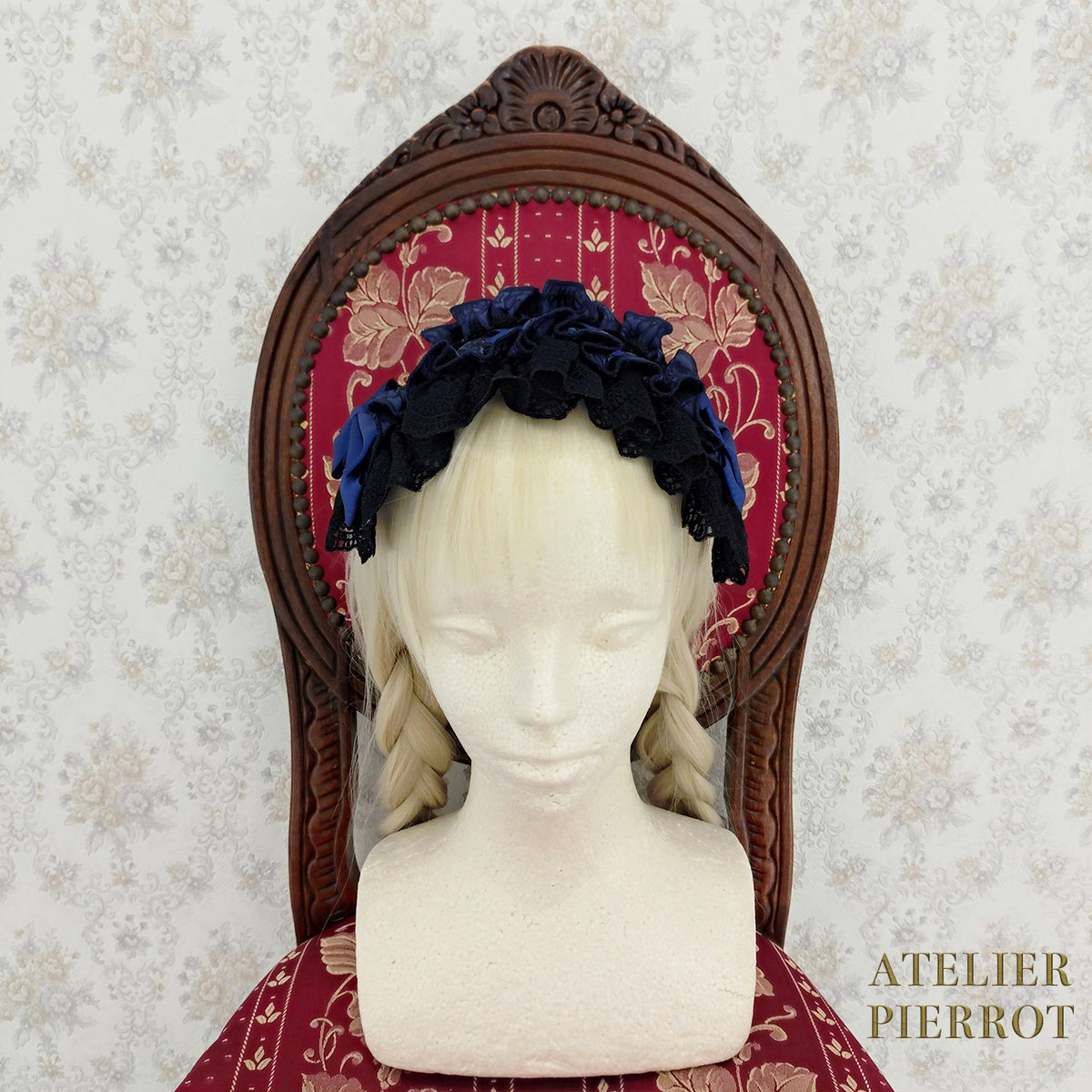 【ATELIER PIERROT】 Royal Nocturne Headdress ホワイト/ピンク/ワイン/グリーン/ネイビー/ブラック