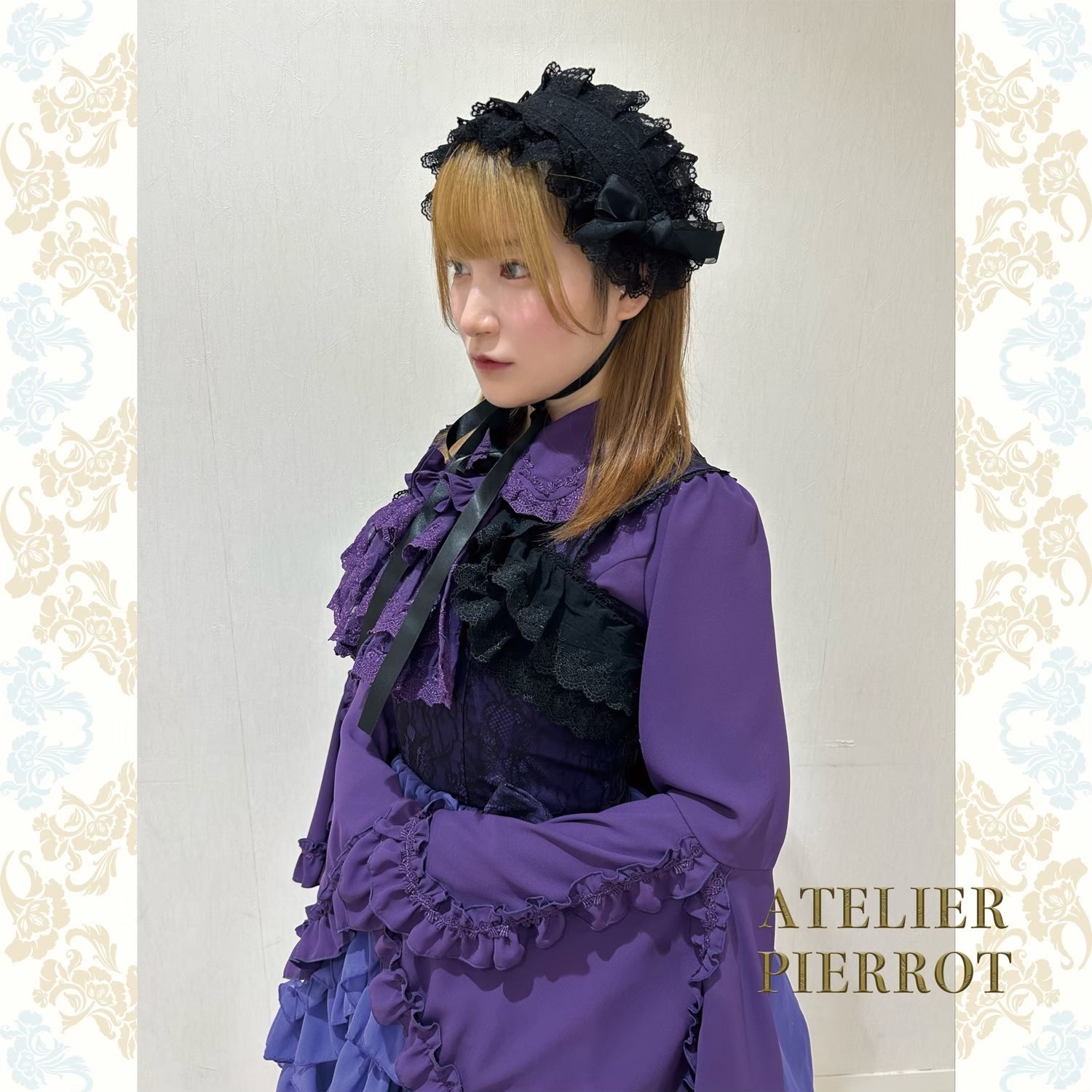 【ATELIER PIERROT工作室小丑Louise Jabot Blouse白/紫/黑