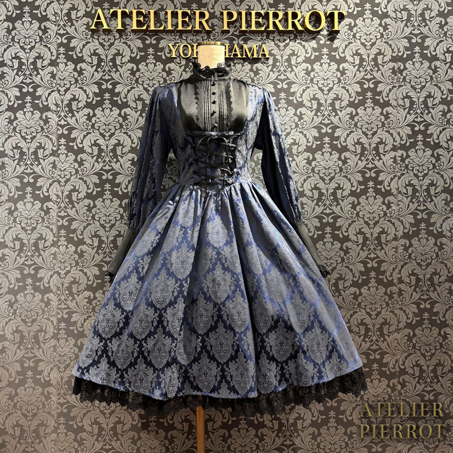 【ATELIER PIERROT】 Victorian Reverie Dress ホワイト/ボルドー/ネイビー/ブラック