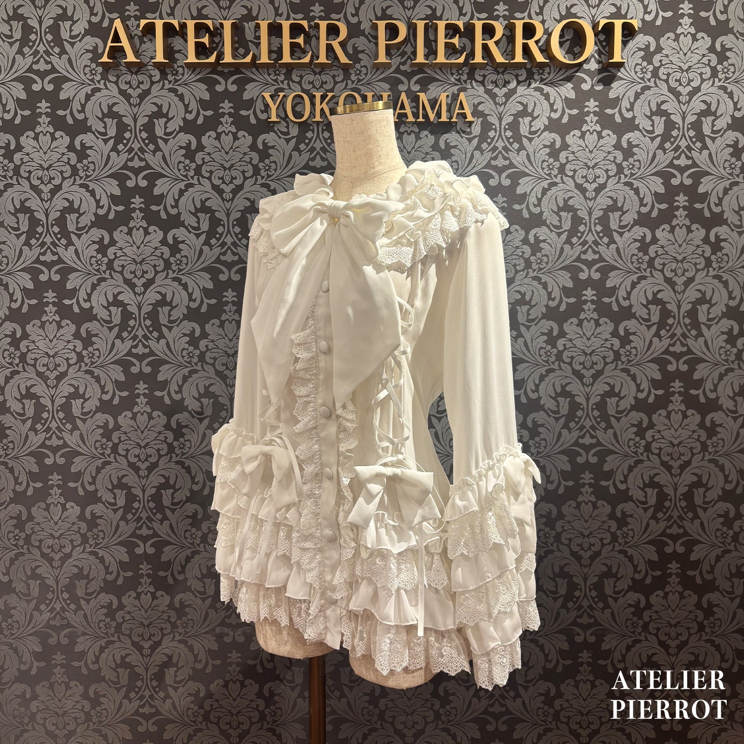 【ATELIER PIERROT】 ★예약 상품★ Black Mischief CardiganWhite/Bordeaux/Purple/Black×White/Black