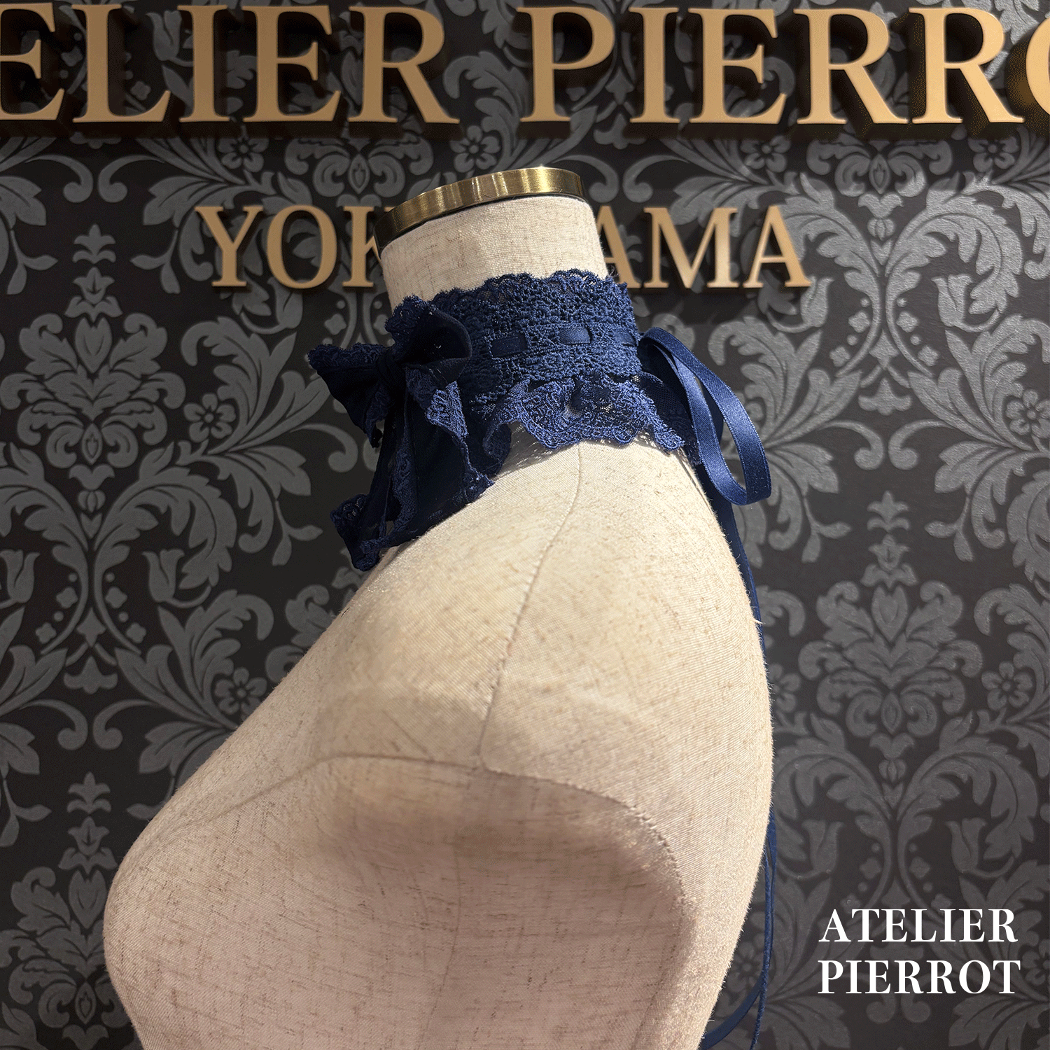 【ATELIER PIERROTLACE GRACE Choker White/Bordeaux/Purple/Green/Navy/Black★5 월 말에 출시되었습니다★