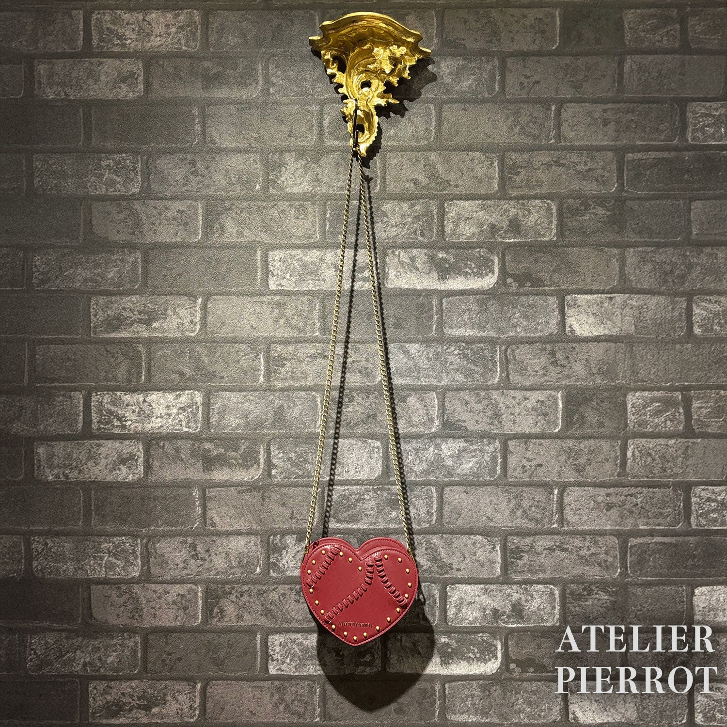 【ATELIER PIERROT】 Mended Heart Shoulder BAG White/Bordeaux/Black ★Released in mid-February★