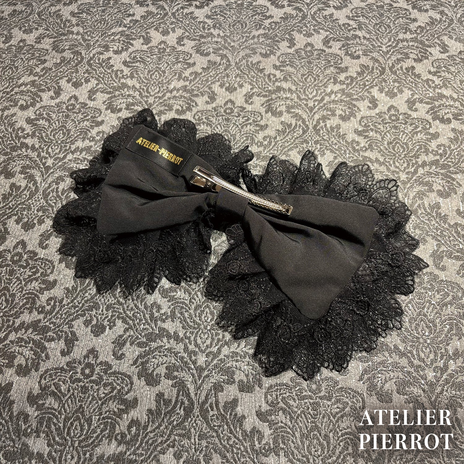 【ATELIER PIERROT】 Sweet Lace Ribbon Headband ホワイト/ボルドー/ブラック×ホワイト/ブラック