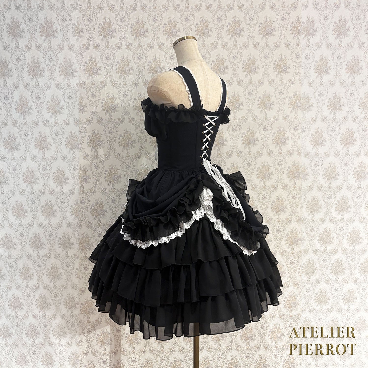 【ATELIER PIERROT】 Eternal Waltz Jumper Skirt ホワイト/ボルドー/パープル/ネイビー/ブラック×ホワイト/ブラック