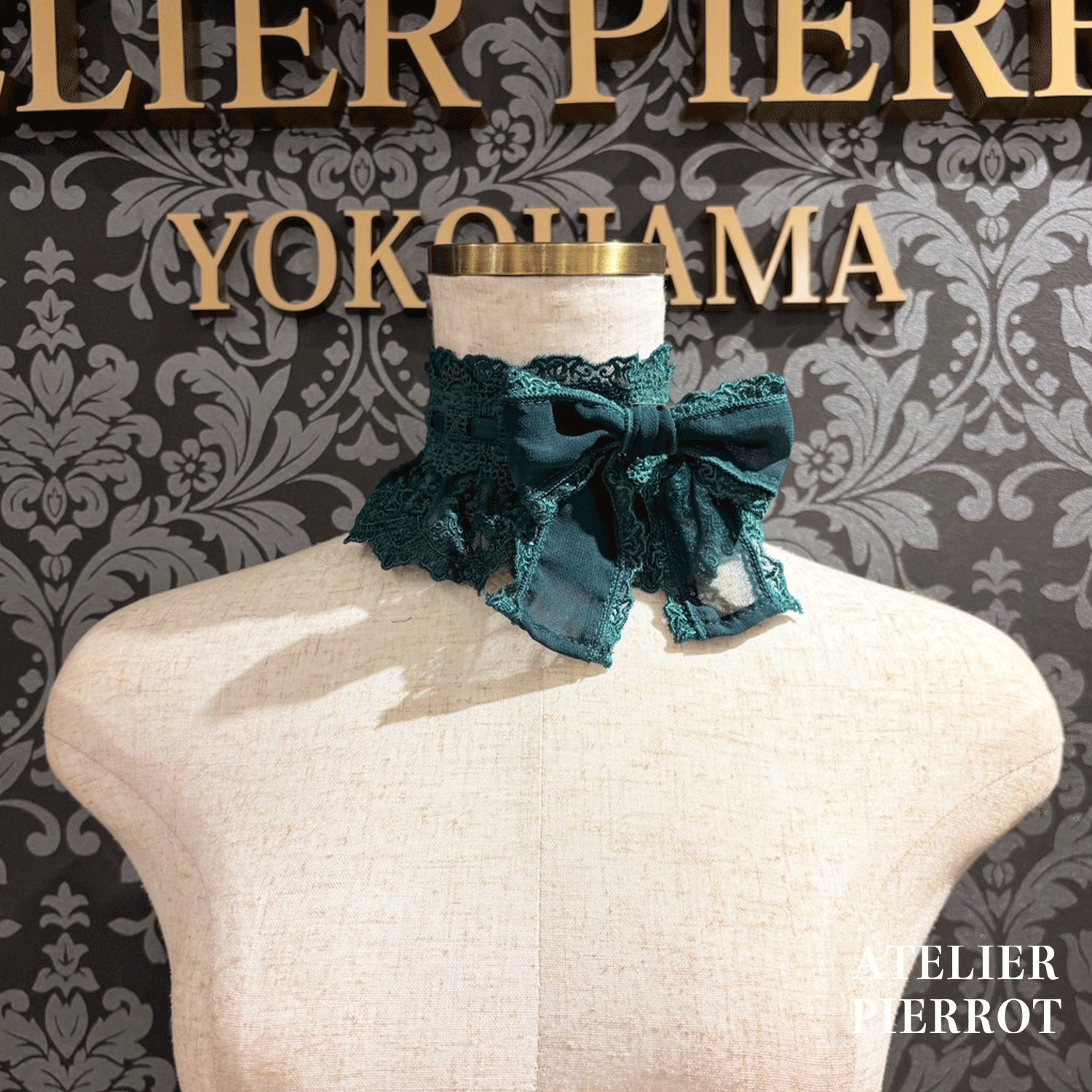 【ATELIER PIERROTLACE GRACE Choker White/Bordeaux/Purple/Green/Navy/Black★5 월 말에 출시되었습니다★