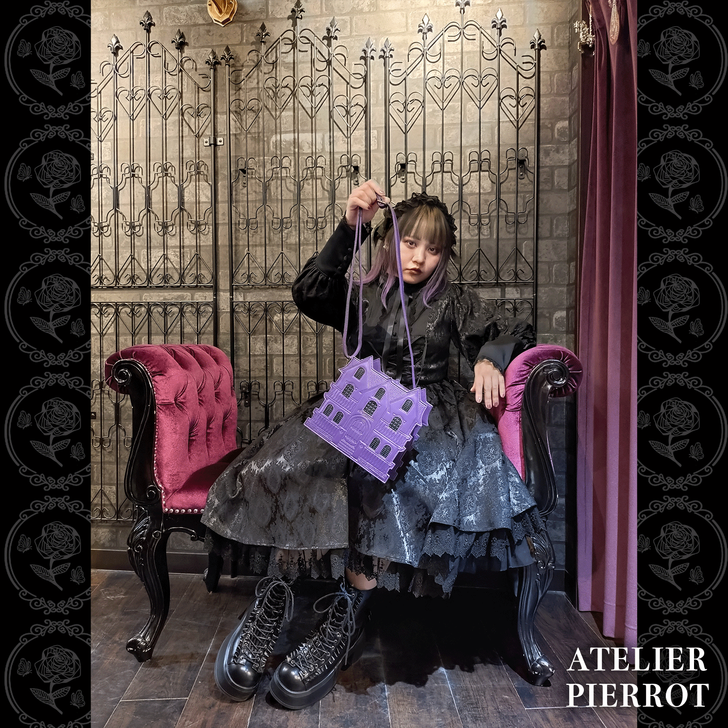 【ATELIER PIERROT】 Haunted House Pochette ホワイト/パープル/ブラック ★11月中旬〜下旬発売★