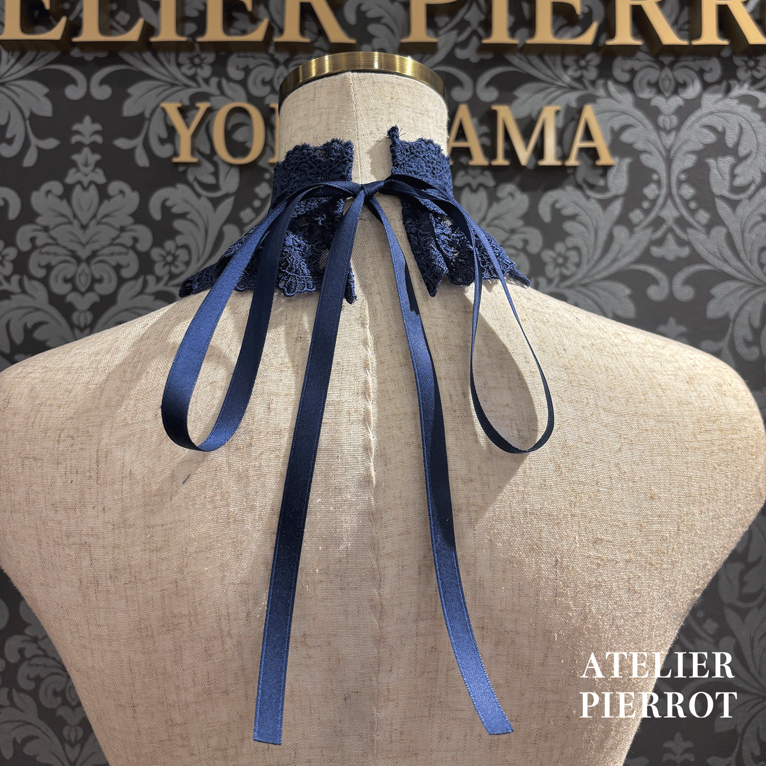 【ATELIER PIERROTLACE GRACE Choker White/Bordeaux/Purple/Green/Navy/Black★5 월 말에 출시되었습니다★