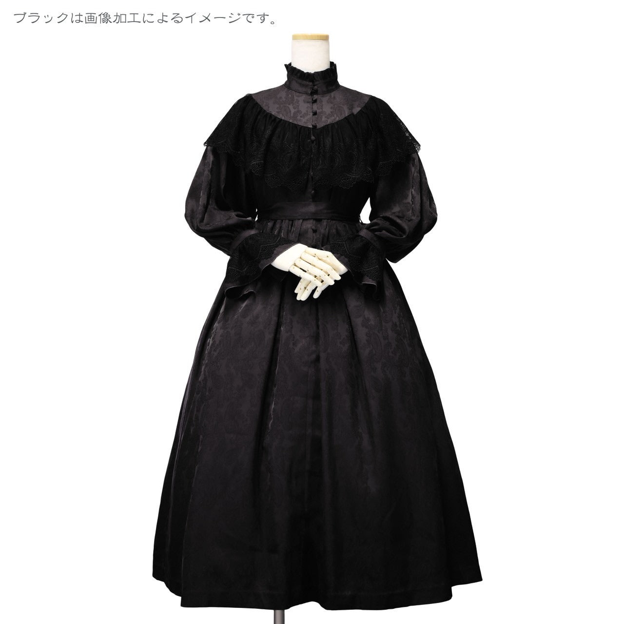 【Sheglit】シェグリット "Luisa"ジャガードレースドレス パープル(アトリエピエロ限定カラー)/ブラック