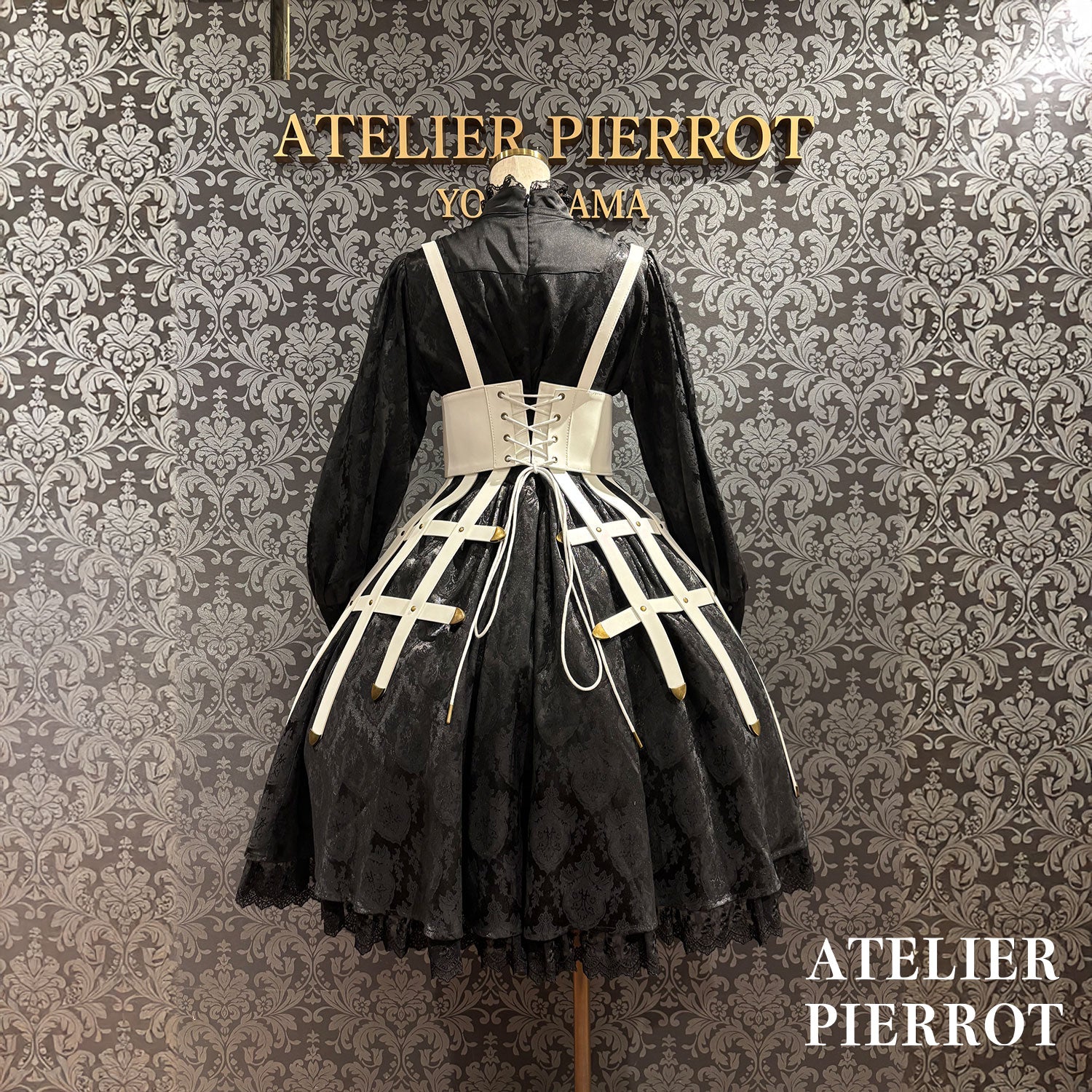 【ATELIER PIERROT】 Baroque Cage Corset Harness White/Black★Released mid-late September ★