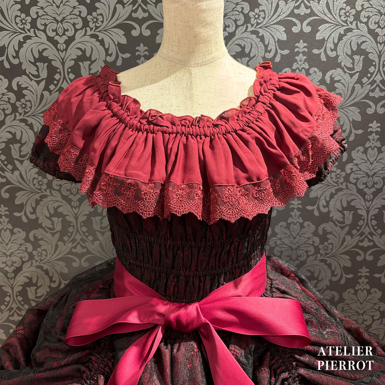 【ATELIER PIERROT】 Ruined Castle Dress 新色ホワイト/ボルドー/新色パープル/ネイビー/ホワイト×ブラック/ブラック