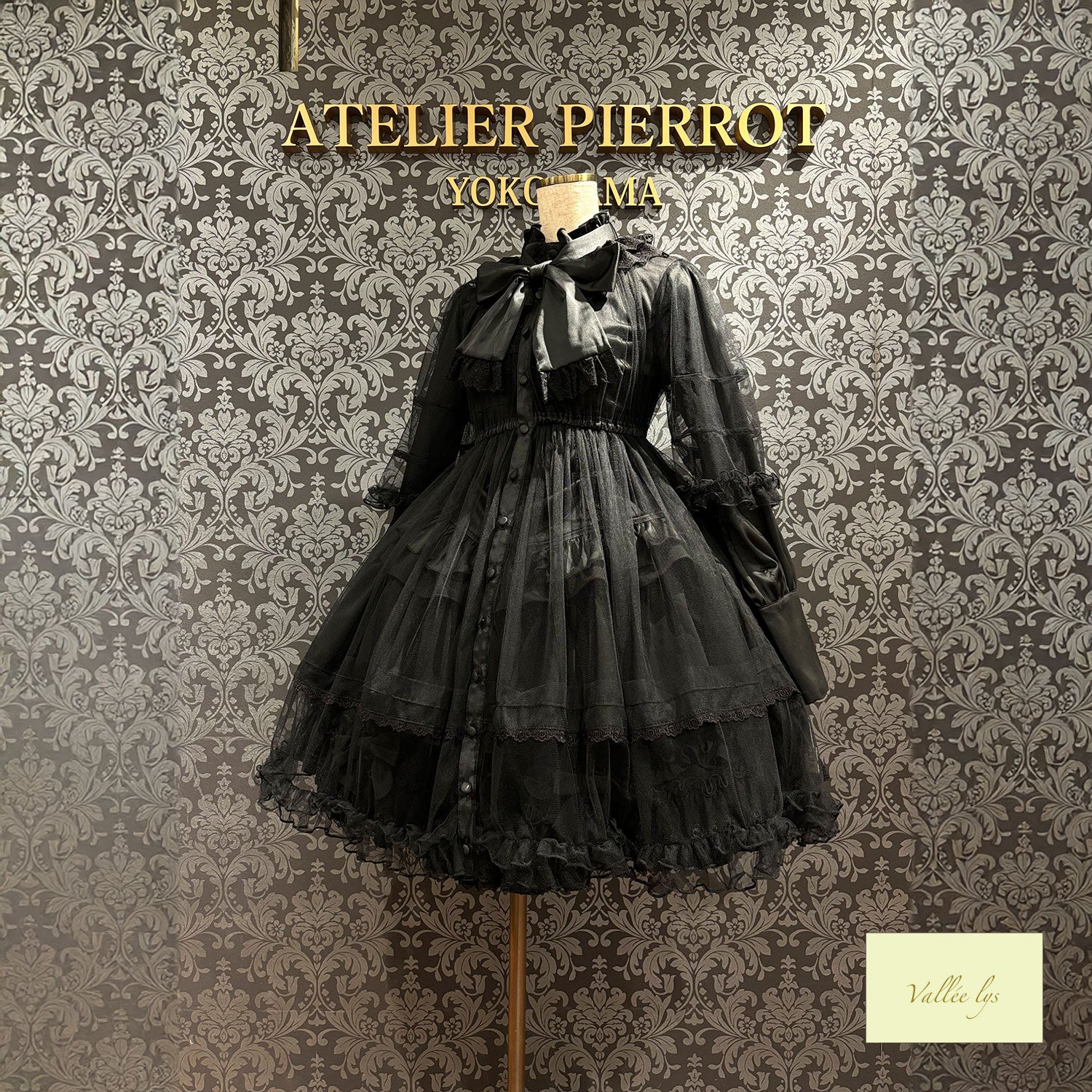 【Vallée lys】ヴァレリス Nocturne Sheer Tulle Dress ホワイト/ピンク/グレー/ボルドー/パープル/ブラック