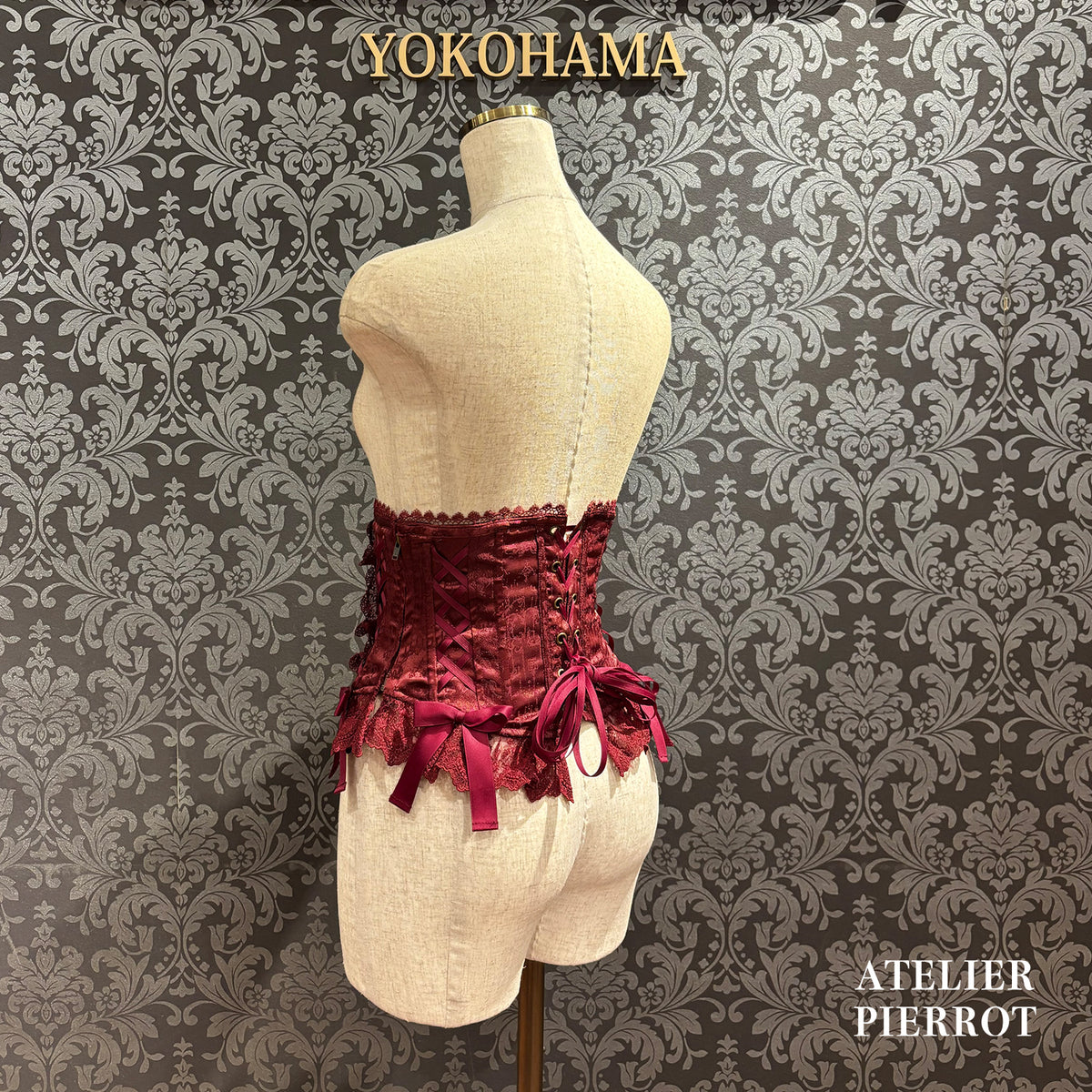 【ATELIER PIERROT】 ★现已接受预订★ Chérie 荷叶边紧身胸衣White/Bordeaux/Navy/Black
