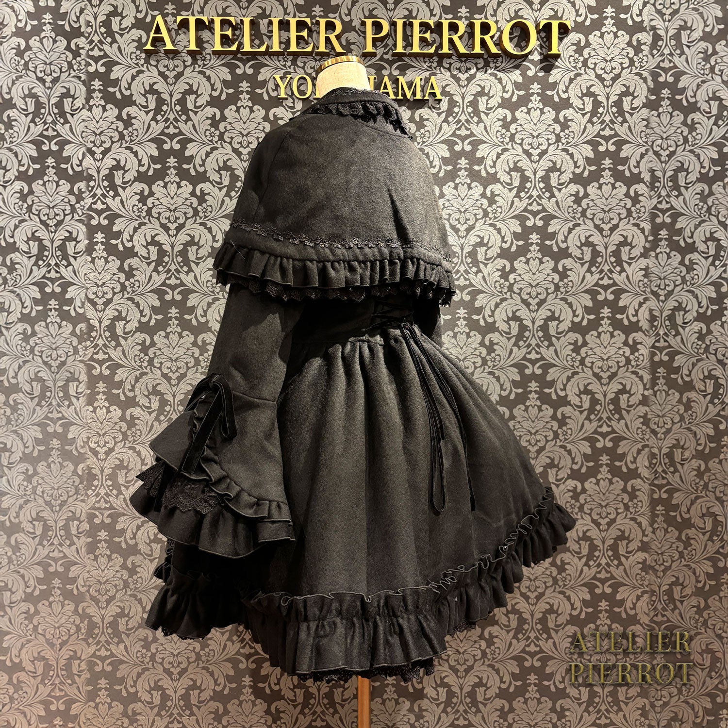 【ATELIER PIERROT】 Fleur d'Hiver Mantel weiß/Bordeaux/Marine/Schwarz★Entlassen von Ende Oktober bis Anfang November★