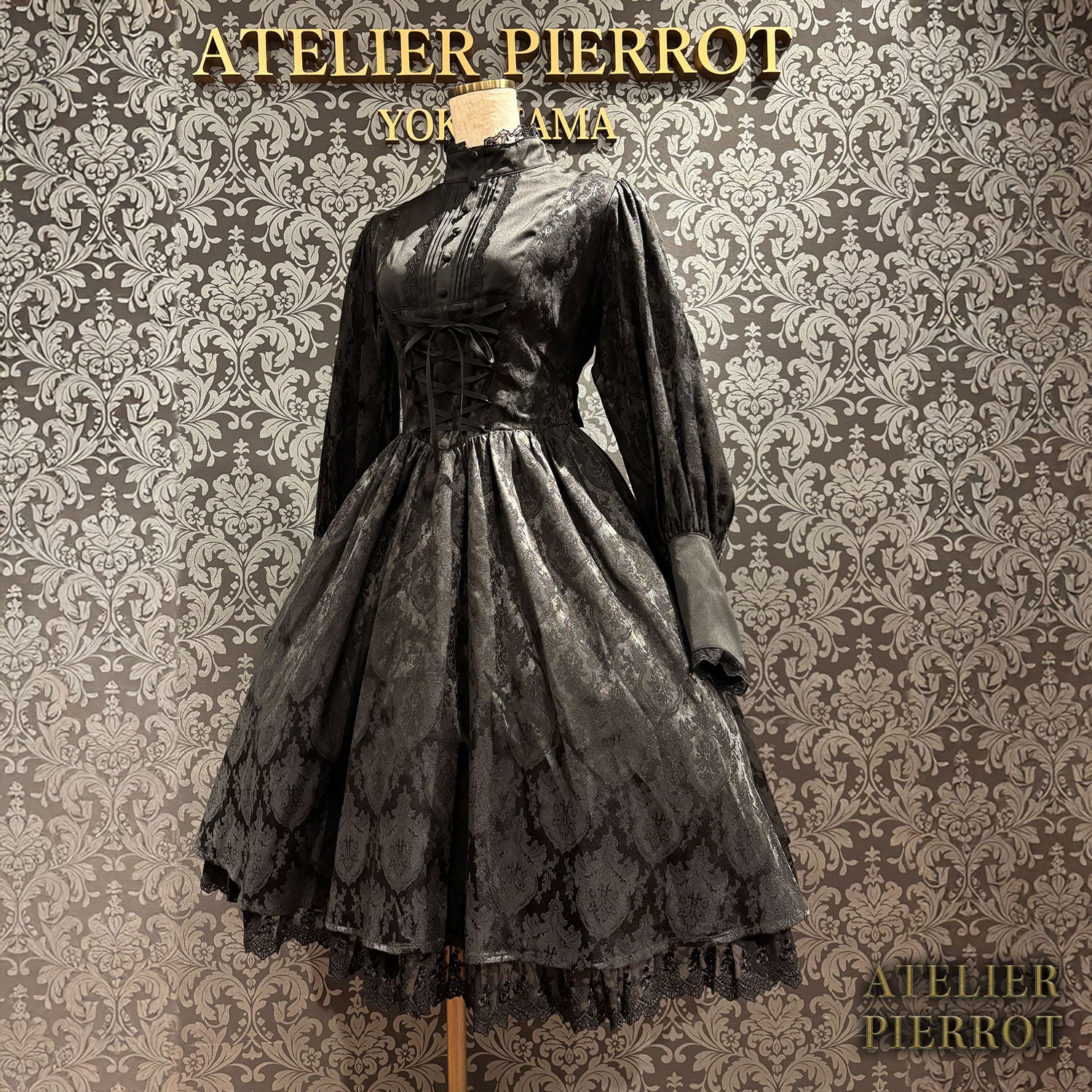 【ATELIER PIERROT】 Victorian Reverie Dress ホワイト/ボルドー/ネイビー/ブラック