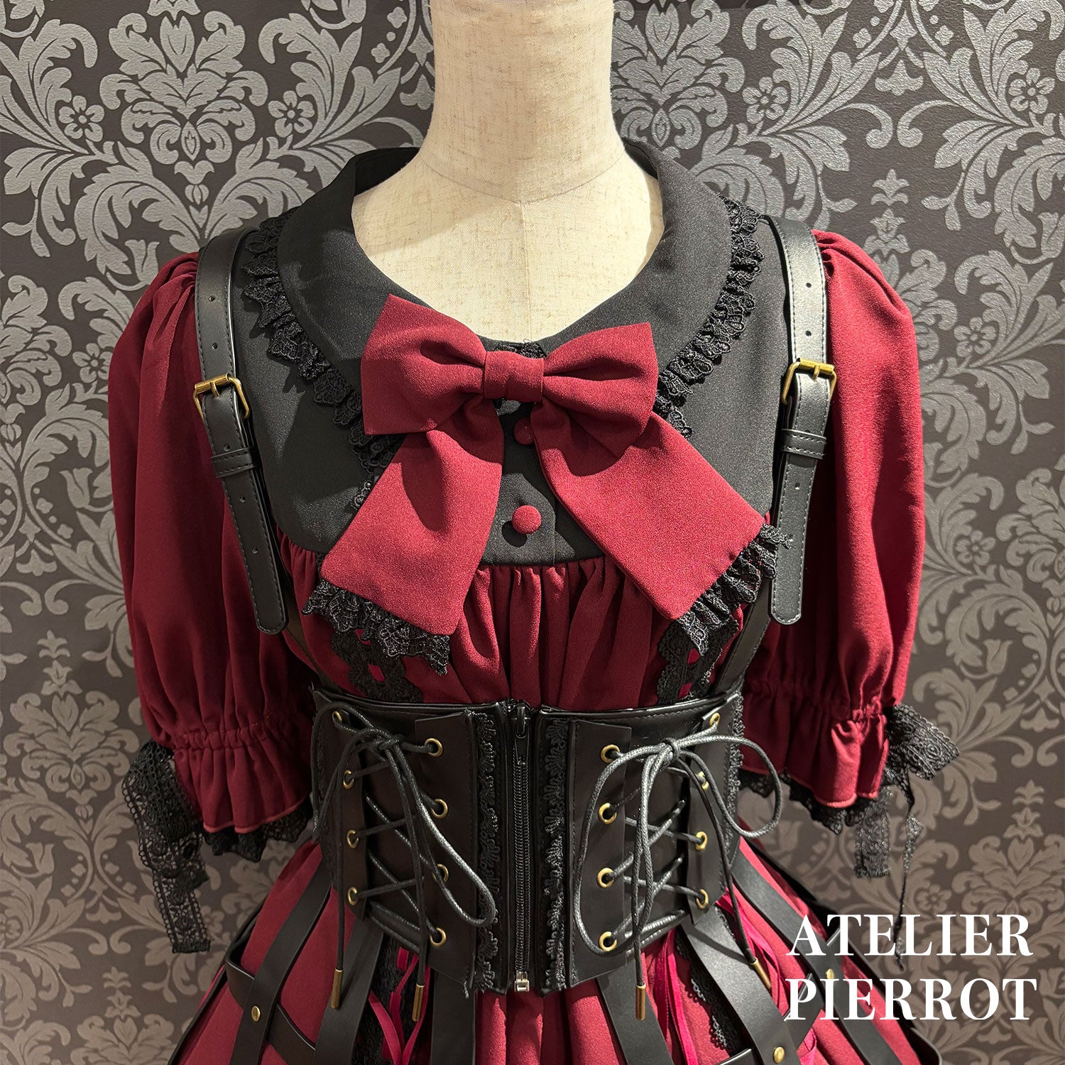 【ATELIER PIERROT】 Baroque Cage Corset Harness White/Black★Released mid-late September ★
