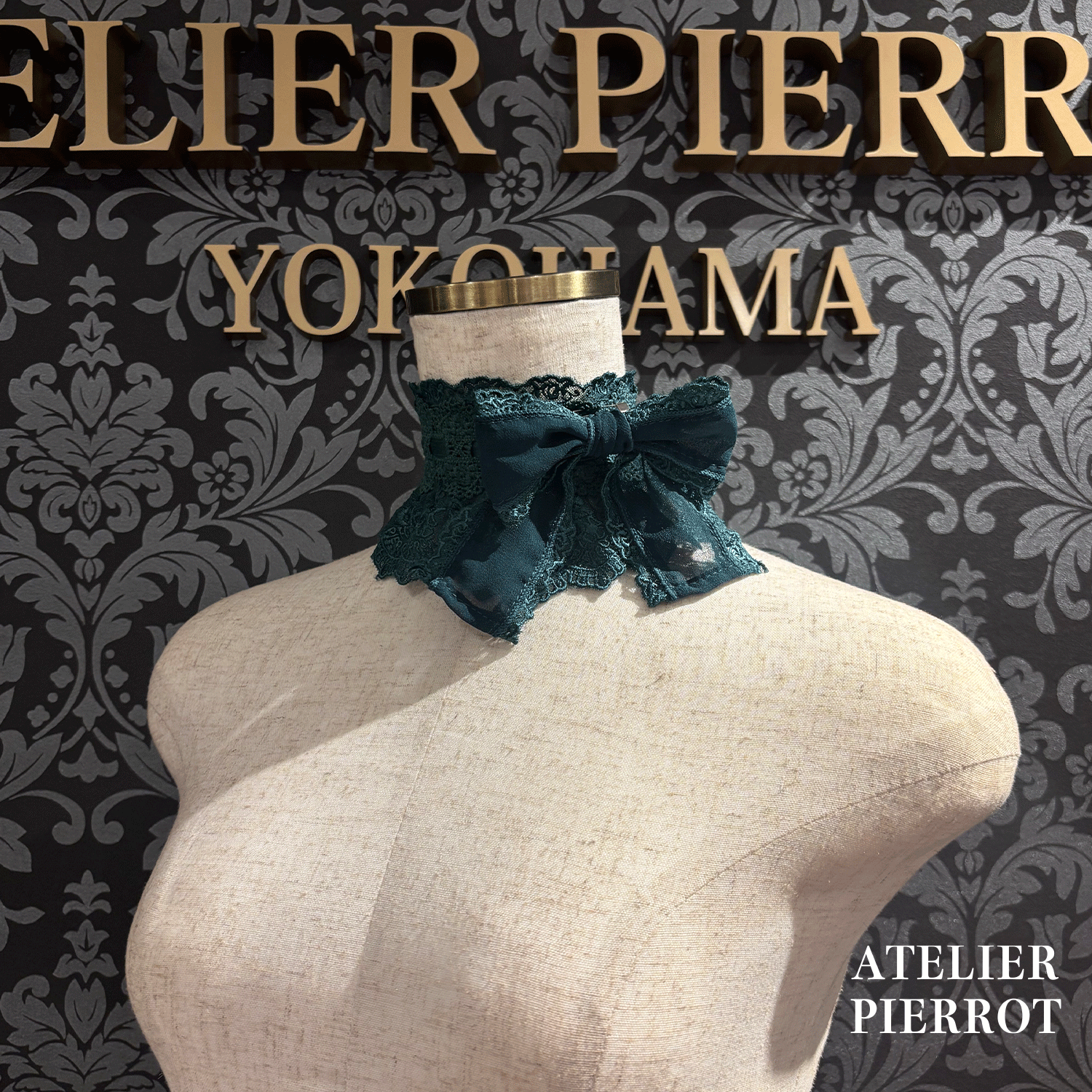 【ATELIER PIERROTLACE GRACE Choker White/Bordeaux/Purple/Green/Navy/Black★5 월 말에 출시되었습니다★