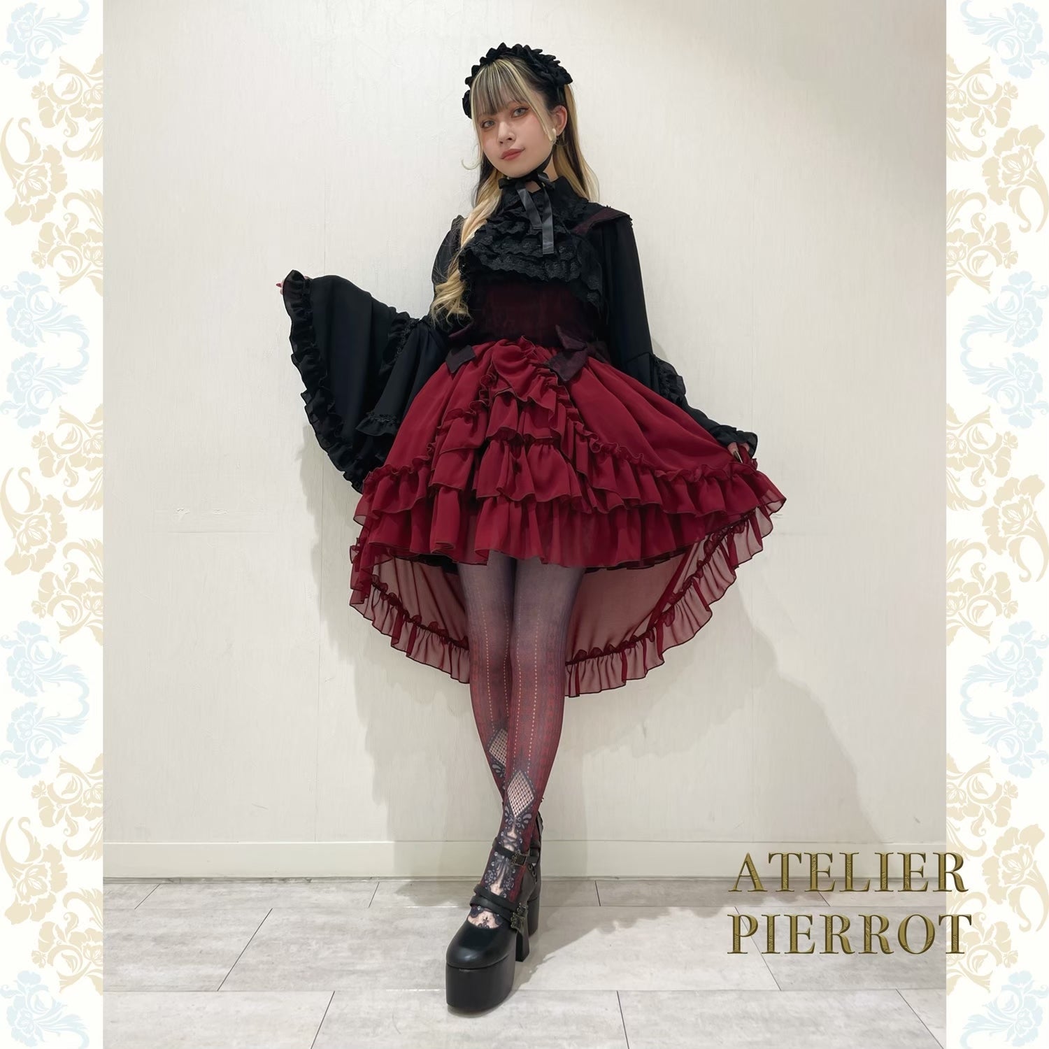 【ATELIER PIERROT工作室小丑Louise Jabot Blouse白/紫/黑