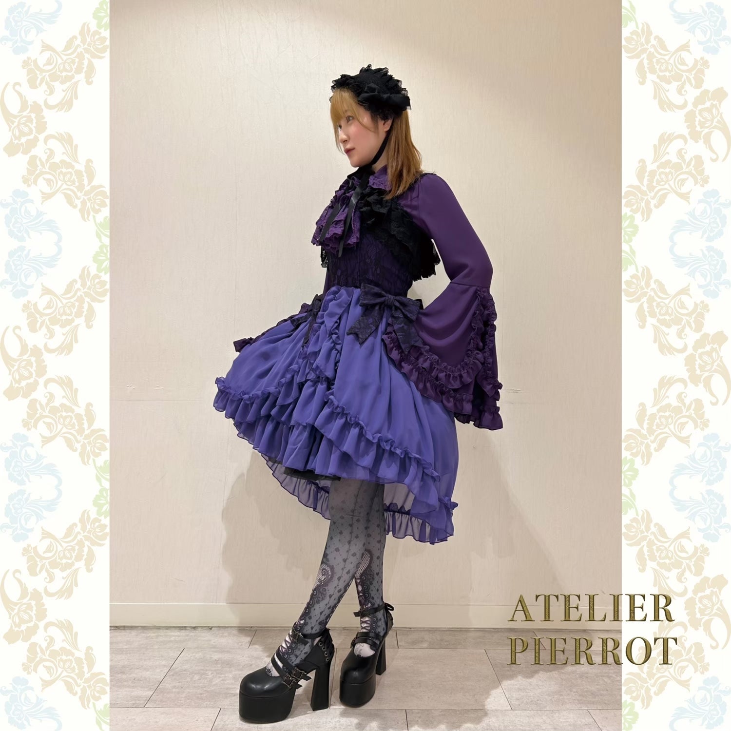 【ATELIER PIERROT工作室小丑Louise Jabot Blouse白/紫/黑