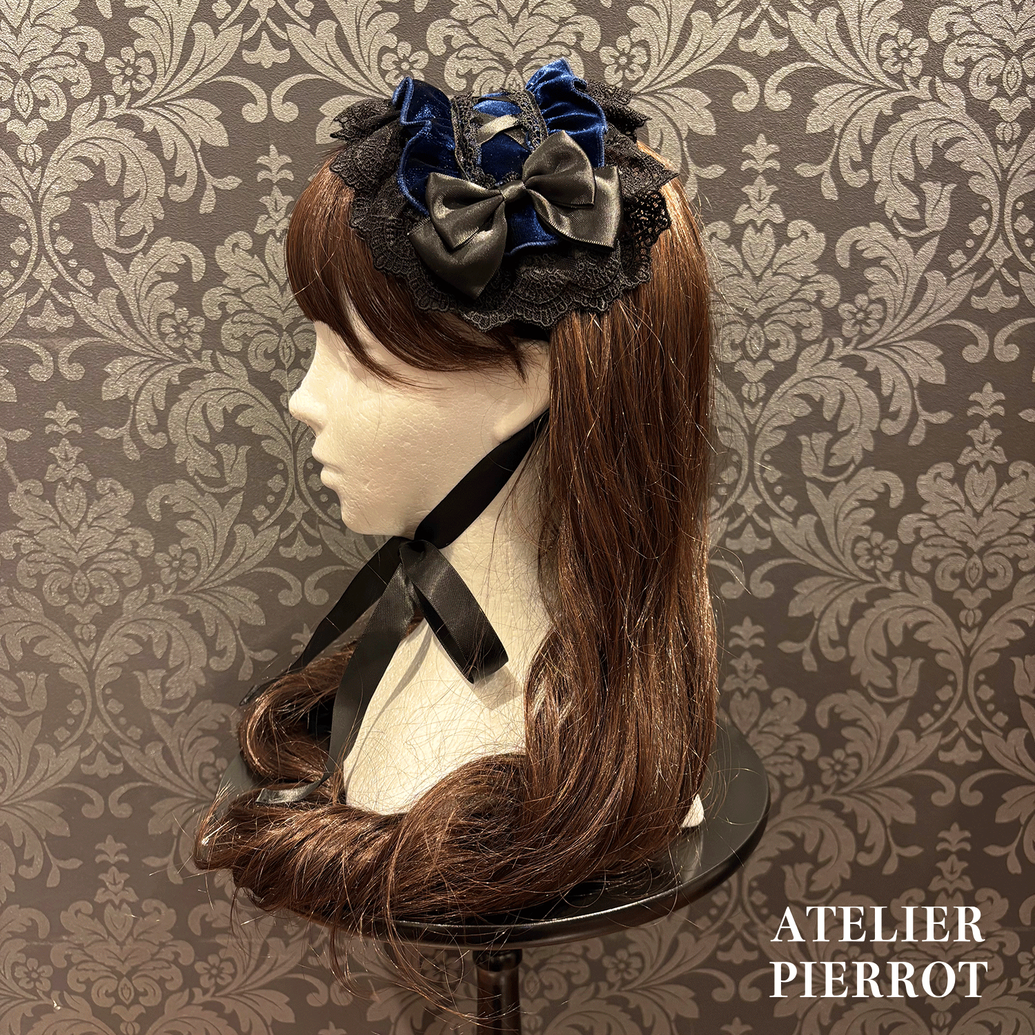 【ATELIER PIERROT】 Adenophora Kopfschmuck Bordeaux/Marine/Schwarz ★Geplant, Mitte September bis zum Ende veröffentlicht zu werden★