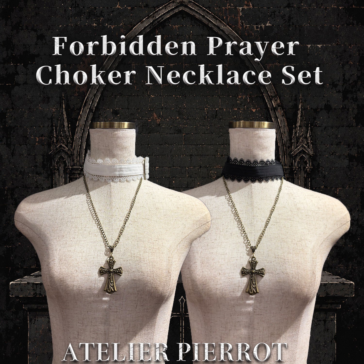 【ATELIER PIERROT】 ★ご予約受付中★ Forbidden Prayer Choker Necklace Set ホワイト/ブラック