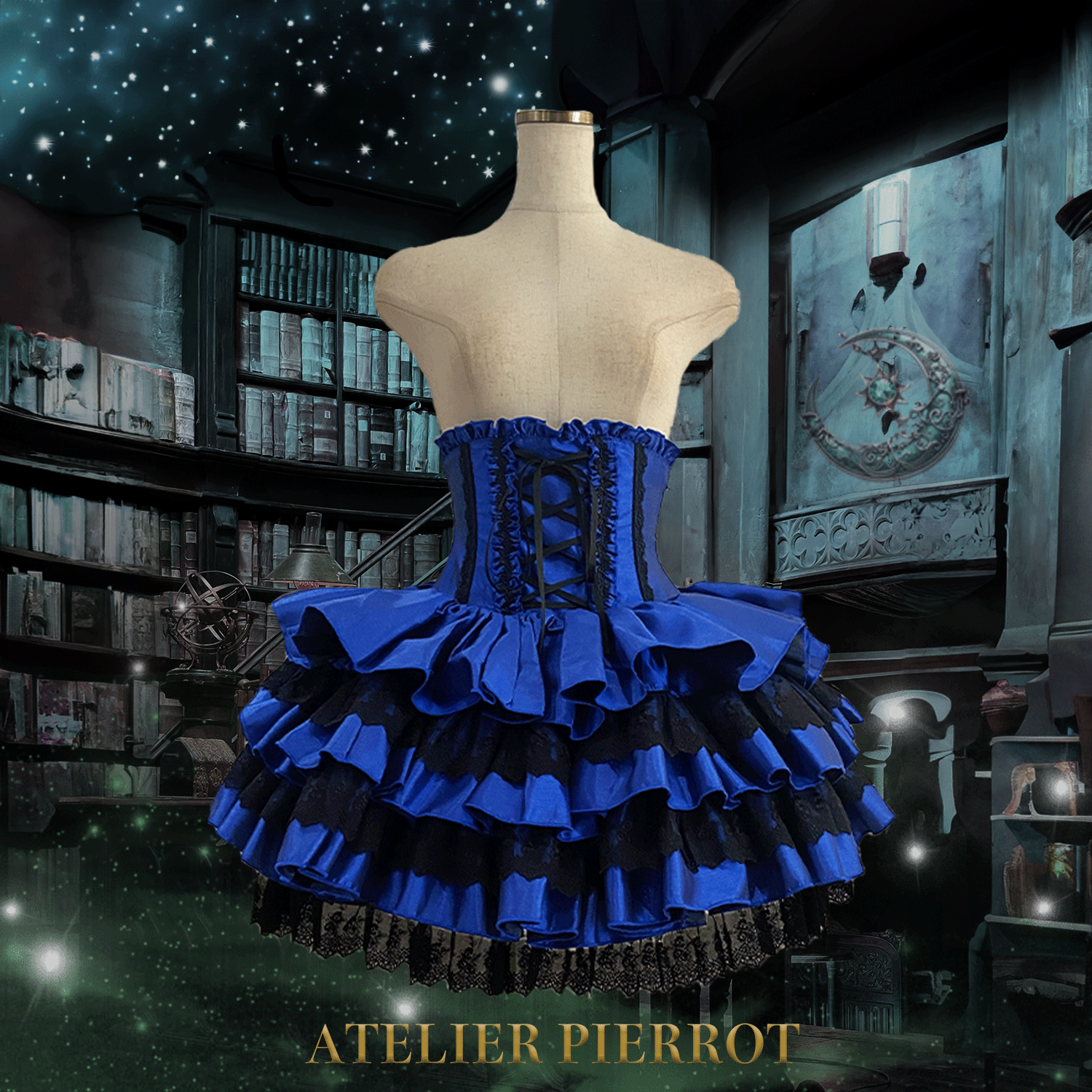 【ATELIER PIERROT】 Mini Corset Skirt ホワイト/ボルドー/パープル/ネイビー/ブラック×ホワイト/ブラック ★受注期間2月20日(金)まで★