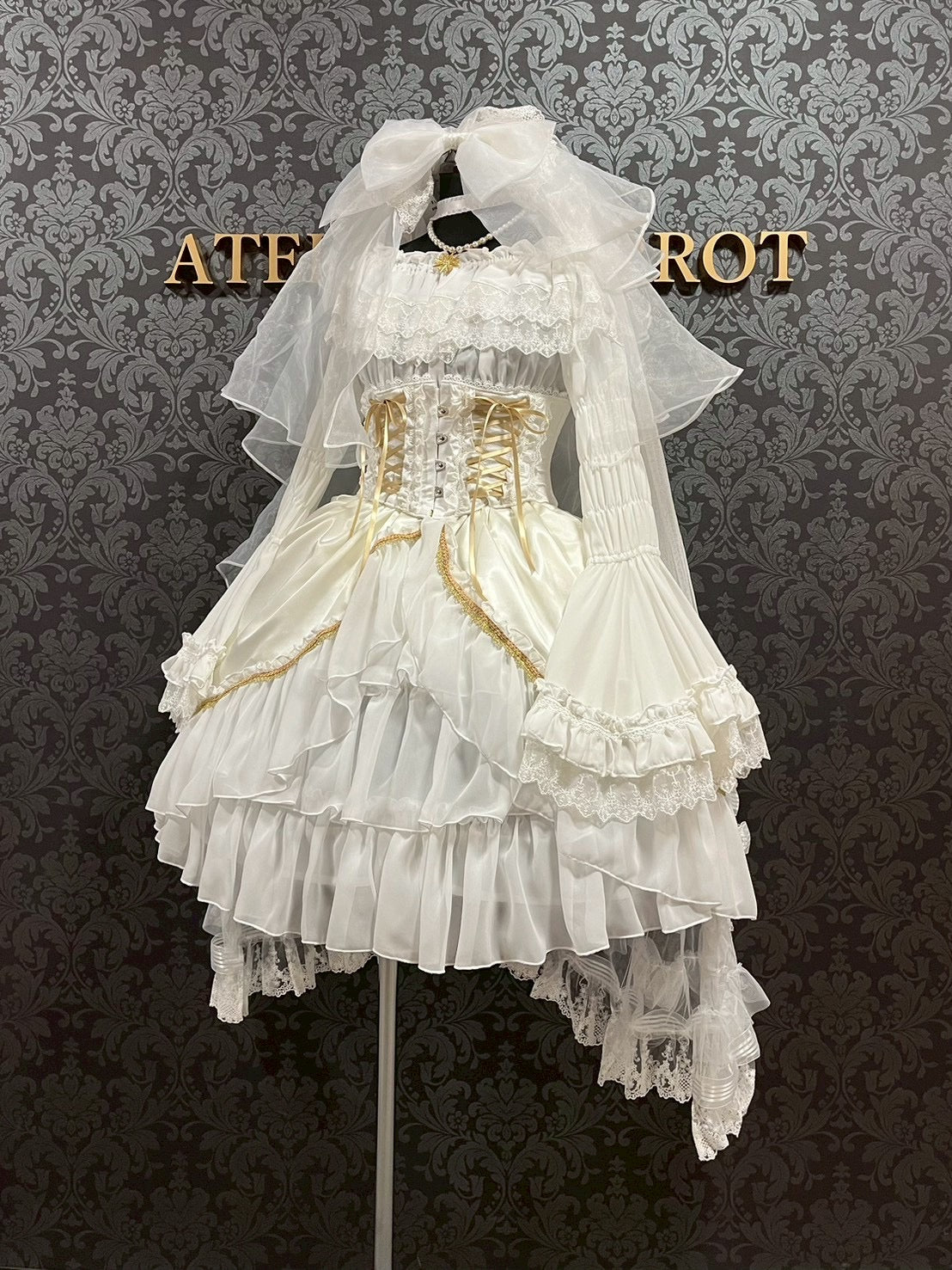 【ATELIER PIERROT】 Eternal Nocturne Bustle Skirt ホワイト/ブラック