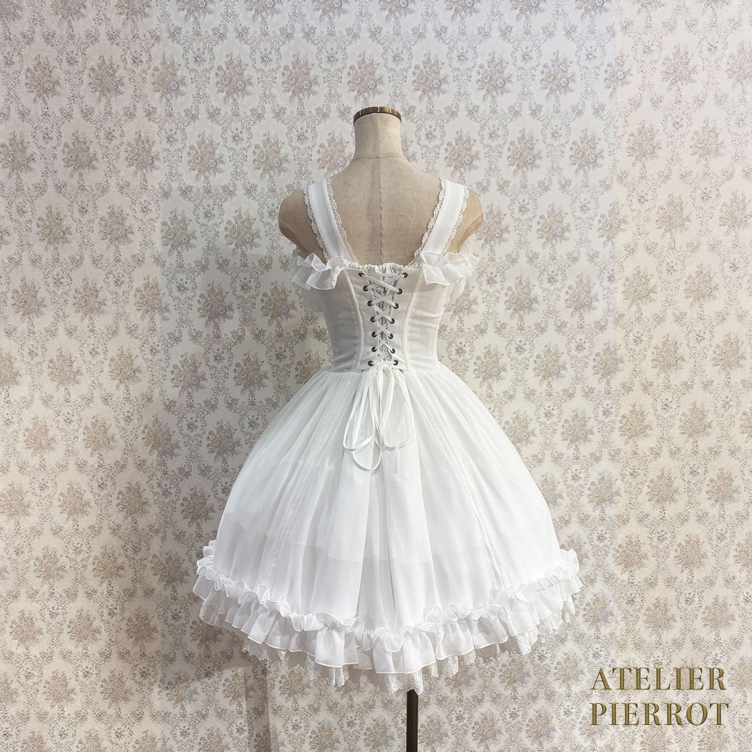 【ATELIER PIERROT】 Eternal Waltz Jumper Skirt ホワイト/ボルドー/パープル/ネイビー/ブラック×ホワイト/ブラック