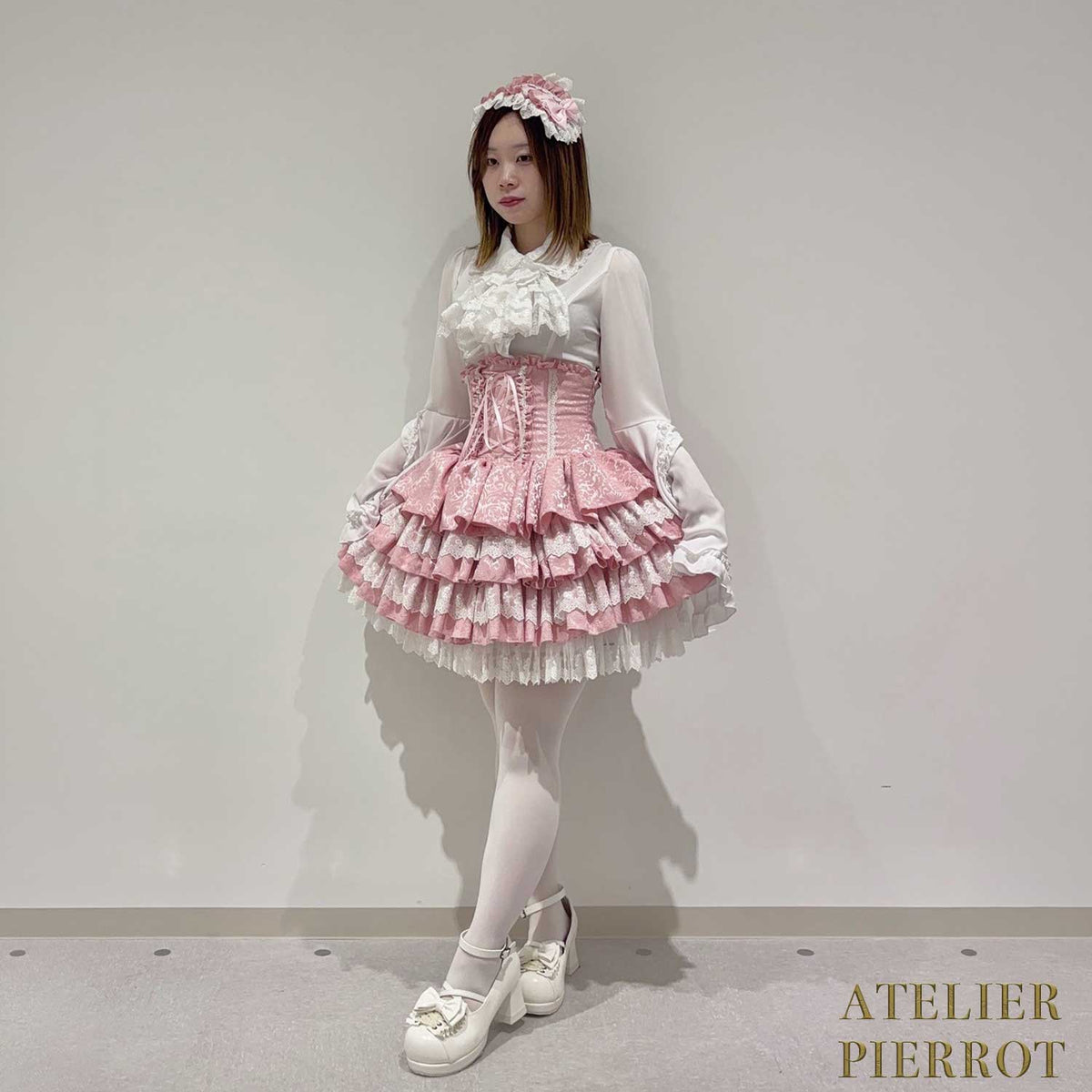 【ATELIER PIERROT】 Royal Nocturne Mini Corset Skirt ホワイト/ピンク/ワイン/グリーン/ネイビー/ブラック