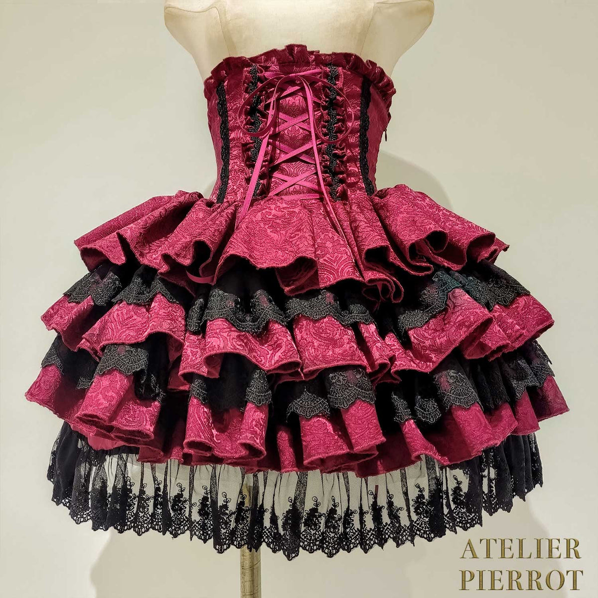 【ATELIER PIERROT】 Royal Nocturne Mini Corset Skirt ホワイト/ピンク/ワイン/グリーン/ネイビー/ブラック