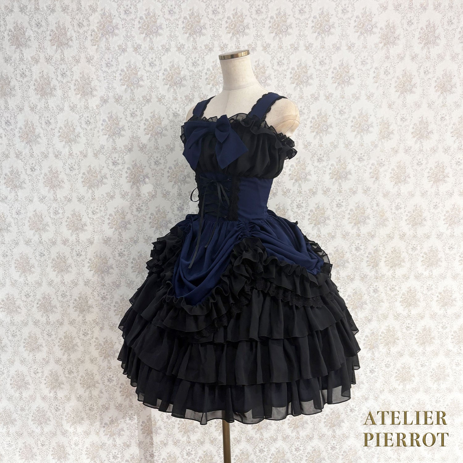 【ATELIER PIERROT】 Eternal Waltz Jumper Skirt ホワイト/ボルドー/パープル/ネイビー/ブラック×ホワイト/ブラック