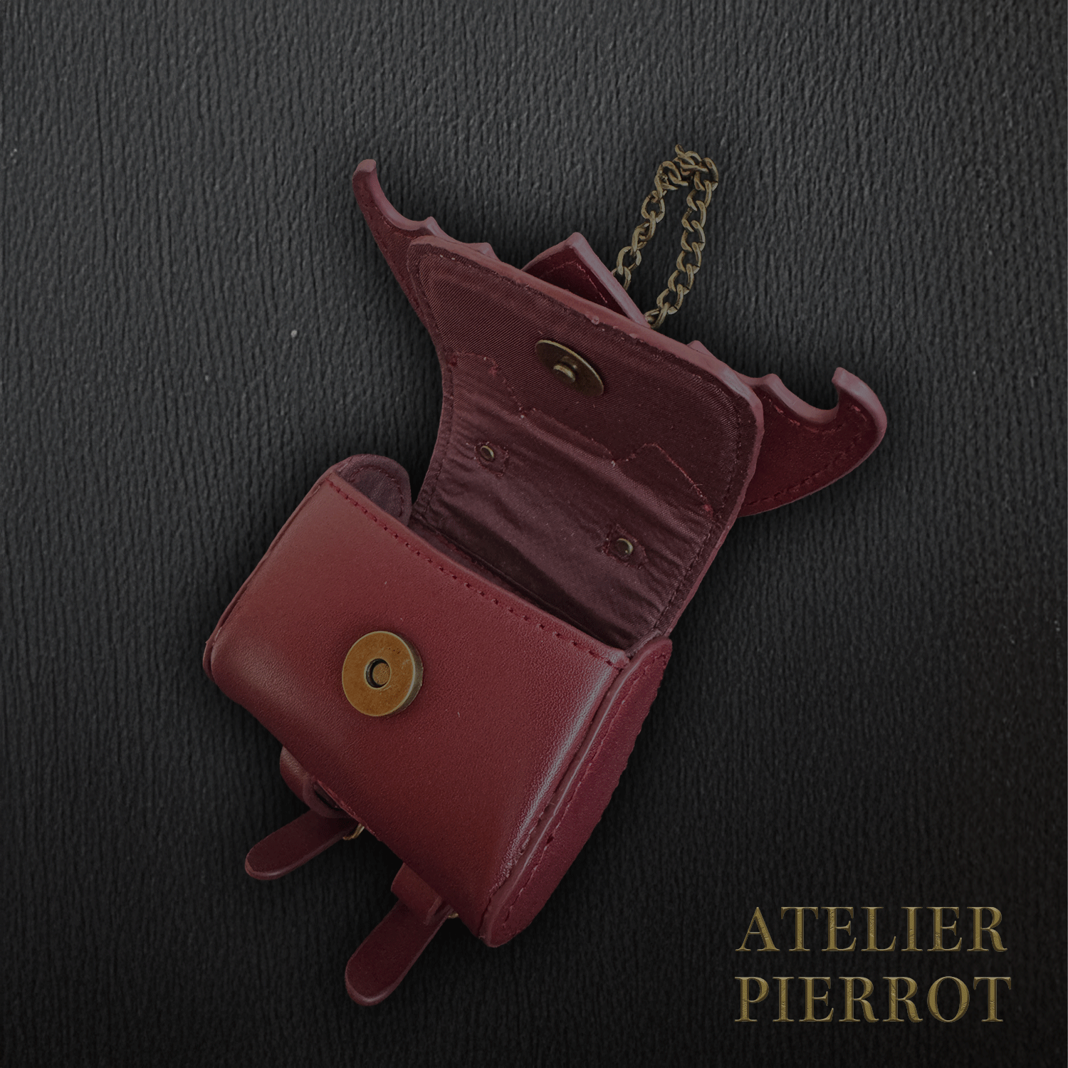 【ATELIER PIERROT】“夜間墳墓” Batwing Air Pods Case Bordeaux/Navy/Black