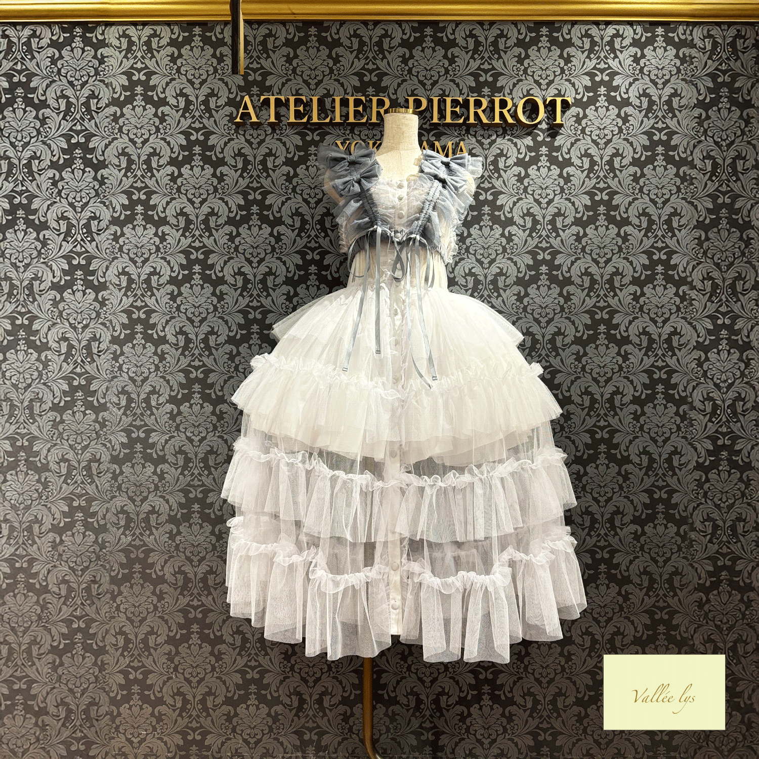 【Vallee lys】Vallee Nocturne Tulle Jumper Skirt白色/波尔多/紫色/黑色
